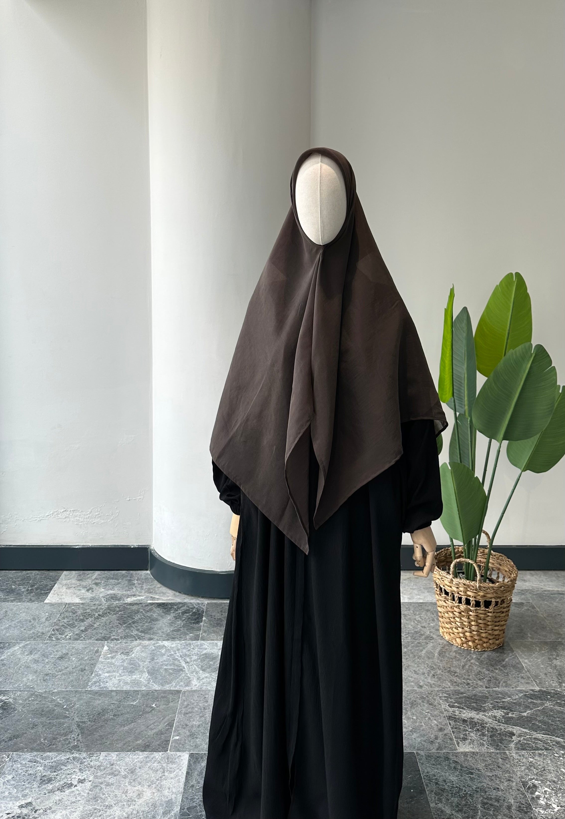 Premıum organze/eşarp-kahve 120cm