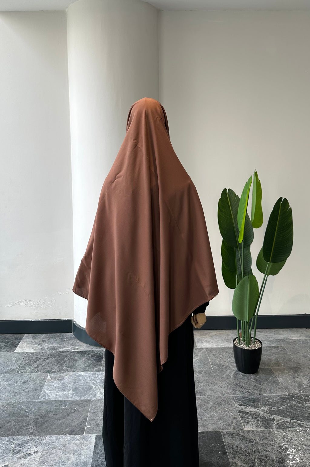 Bambu viskon eşarp -kahve  | 140 cm