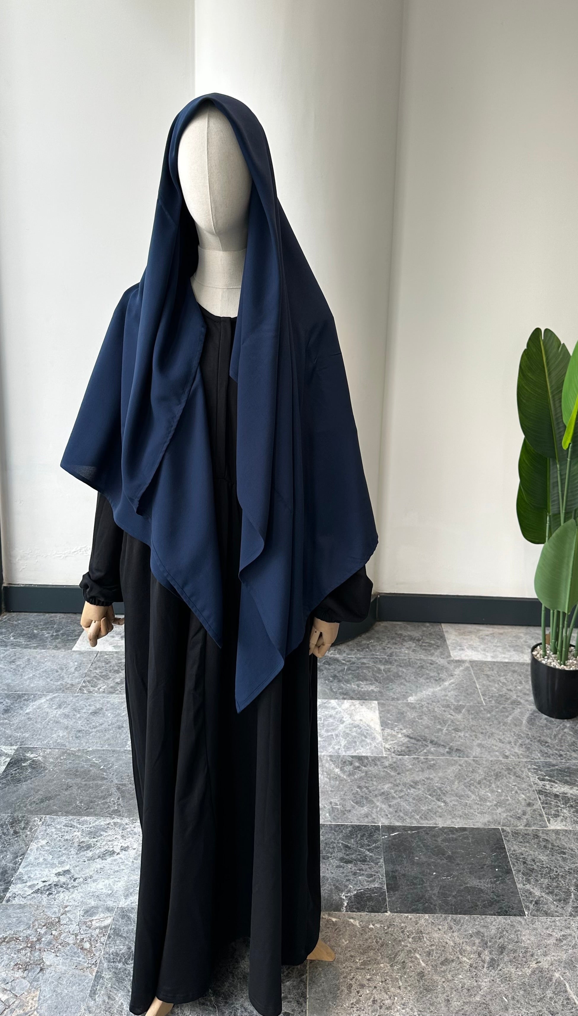 Bambu viskon eşarp -Lacivert | 140 cm