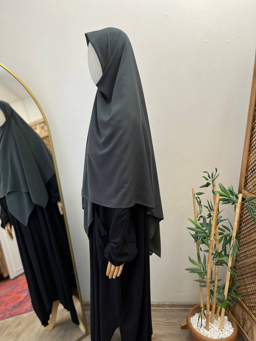 Bambu viskon eşarp -Antrasit | 120 cm