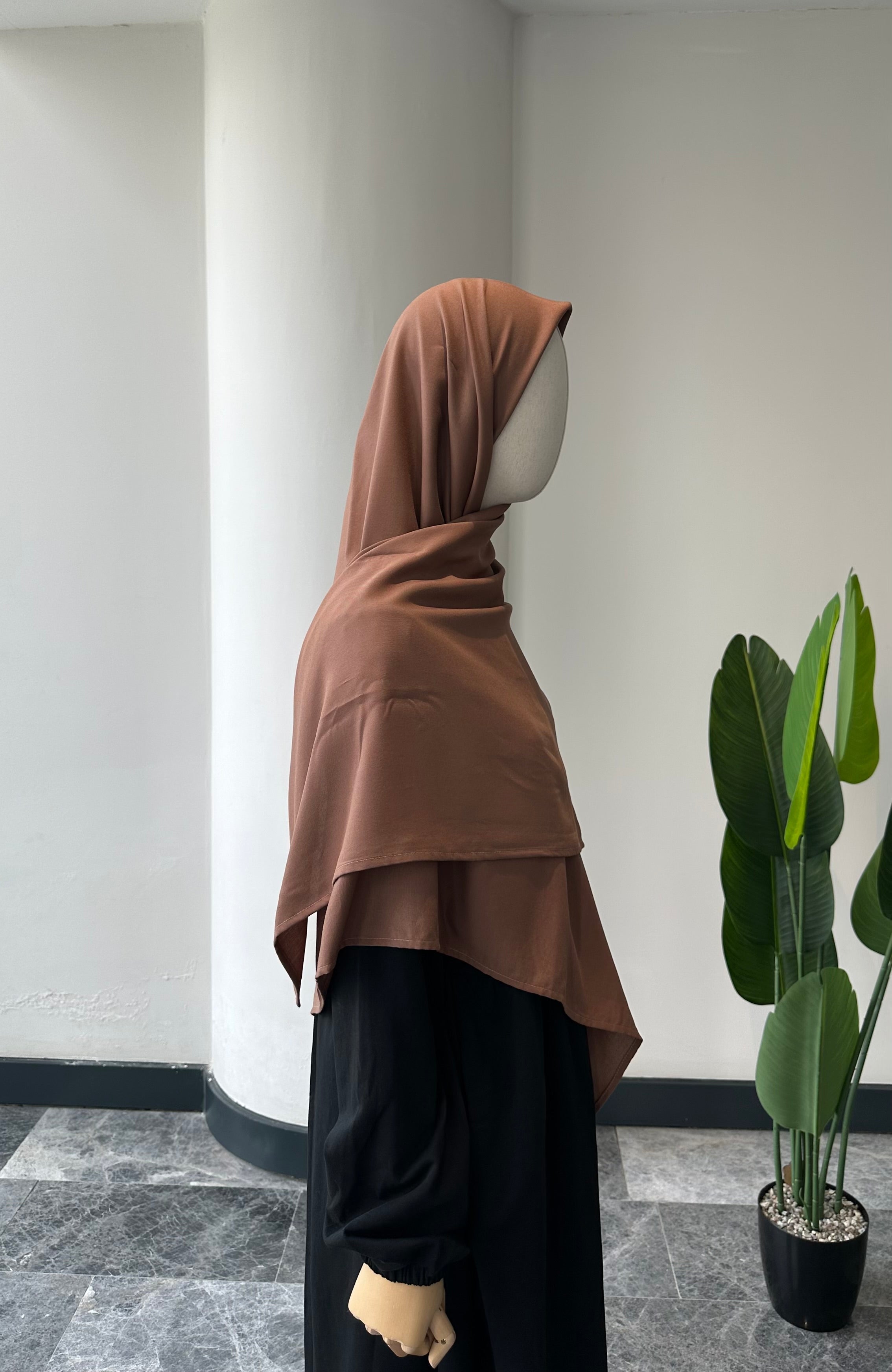 Bambu viskon eşarp -Kahve| 120 cm