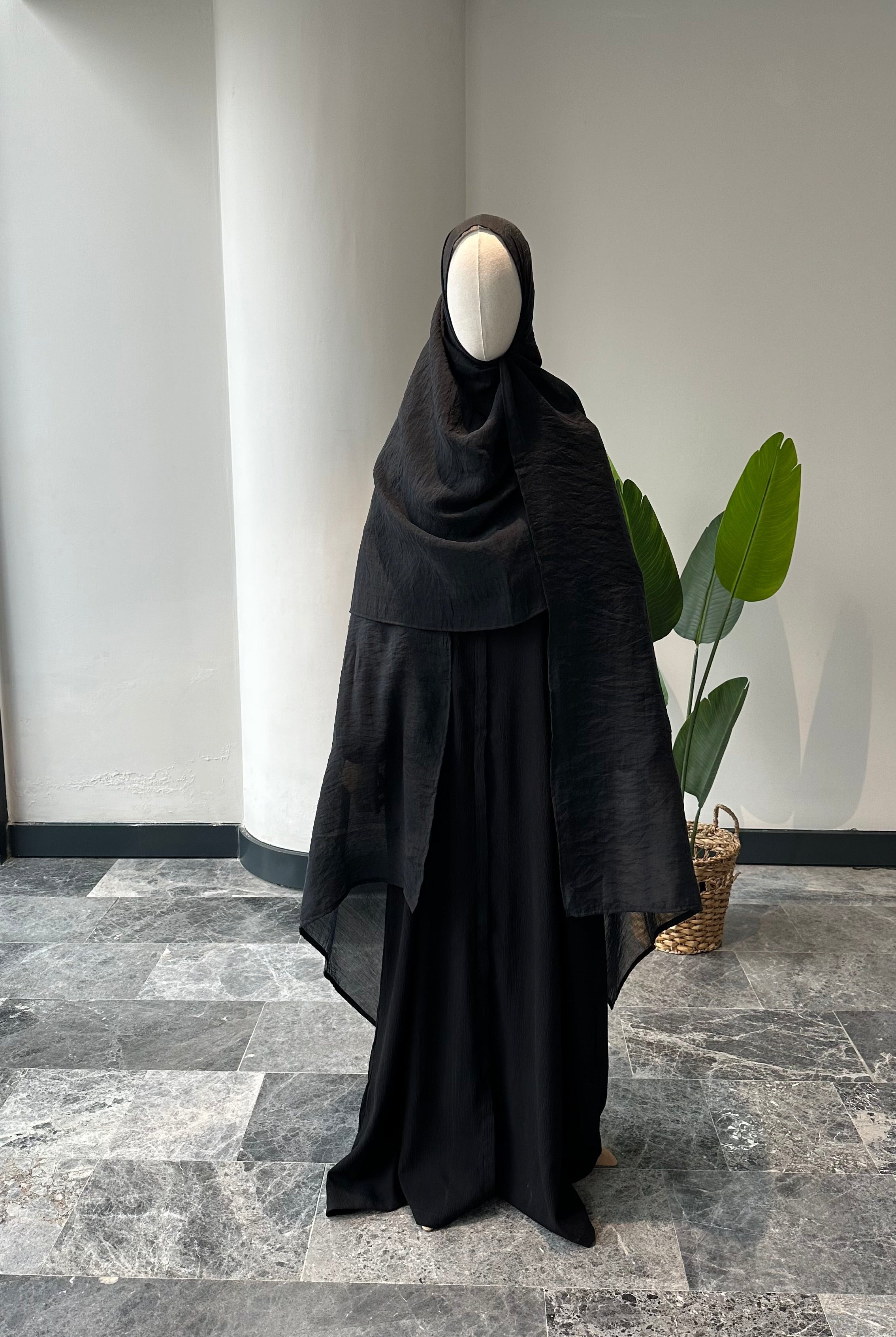 Premıum  organze  şal - siyah 3m x70cm