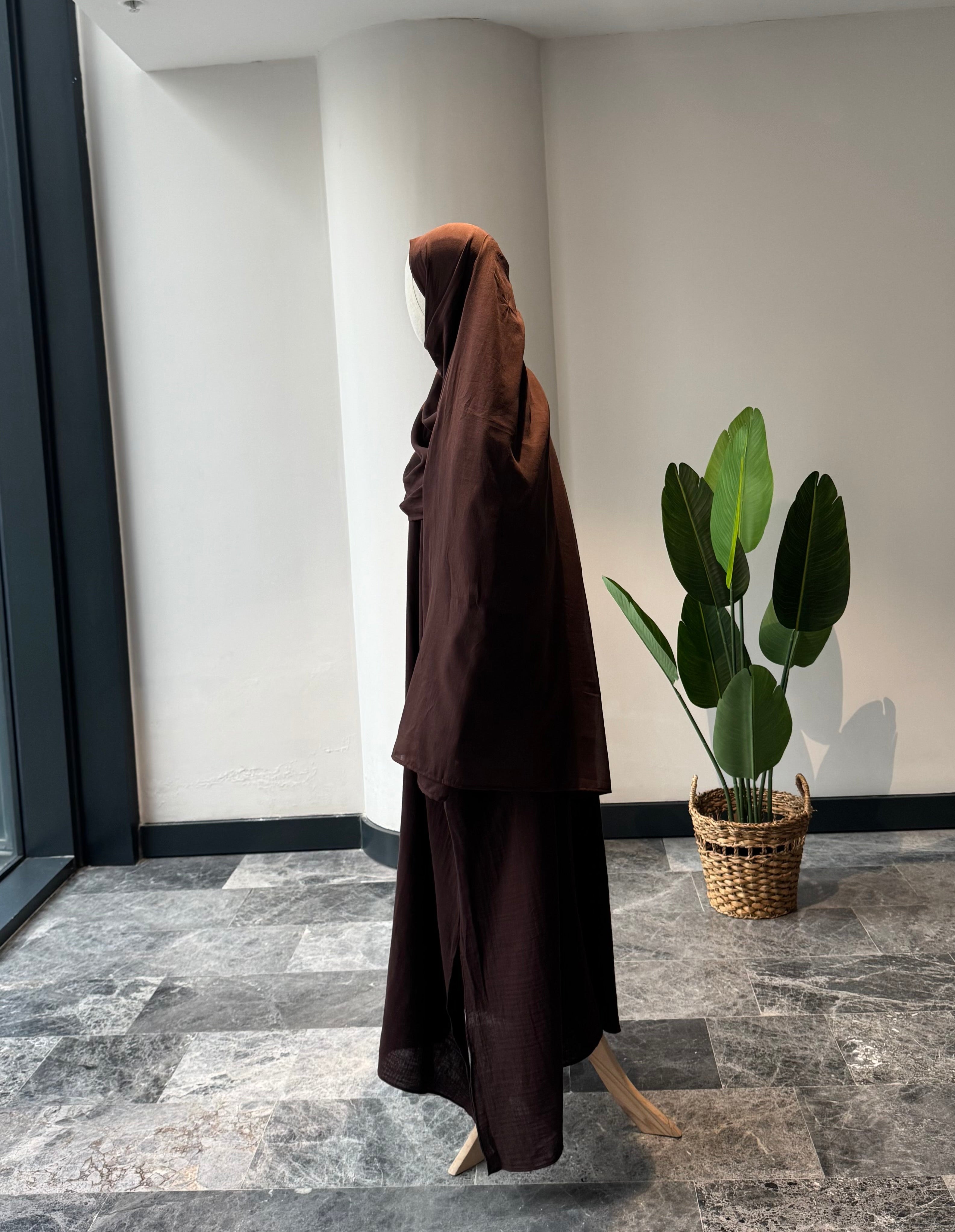 Mekka takım kahve - şalvarlı | fermuarlı