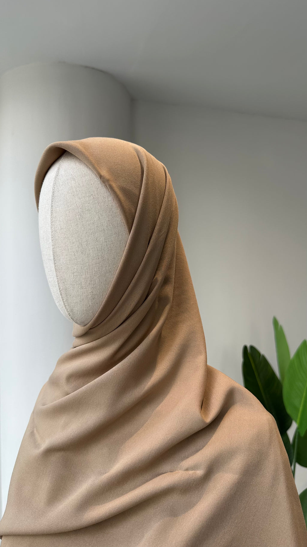 Bambu viskon eşarp -Latte| 120 cm