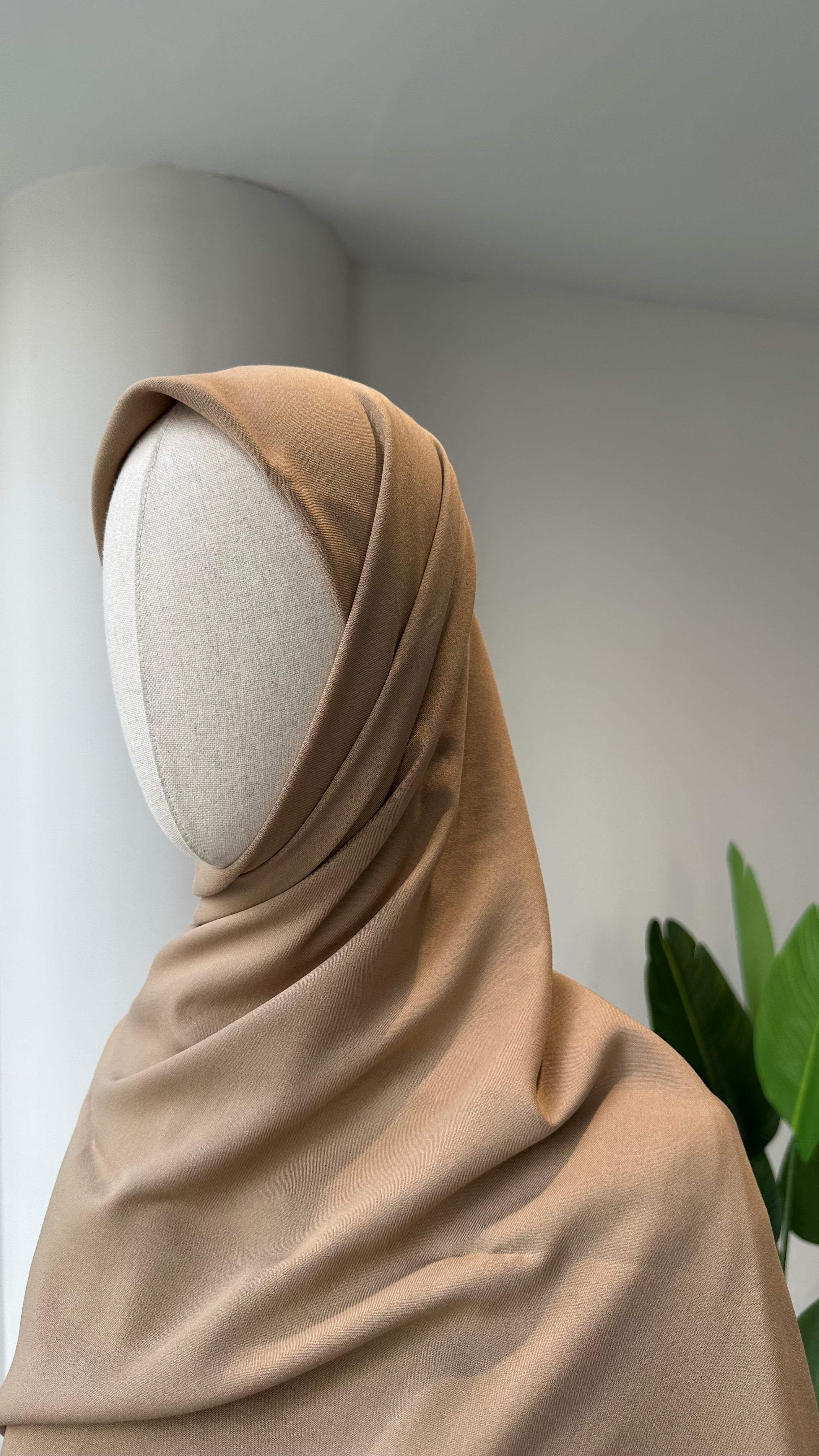 Bambu viskon eşarp -Latte| 120 cm