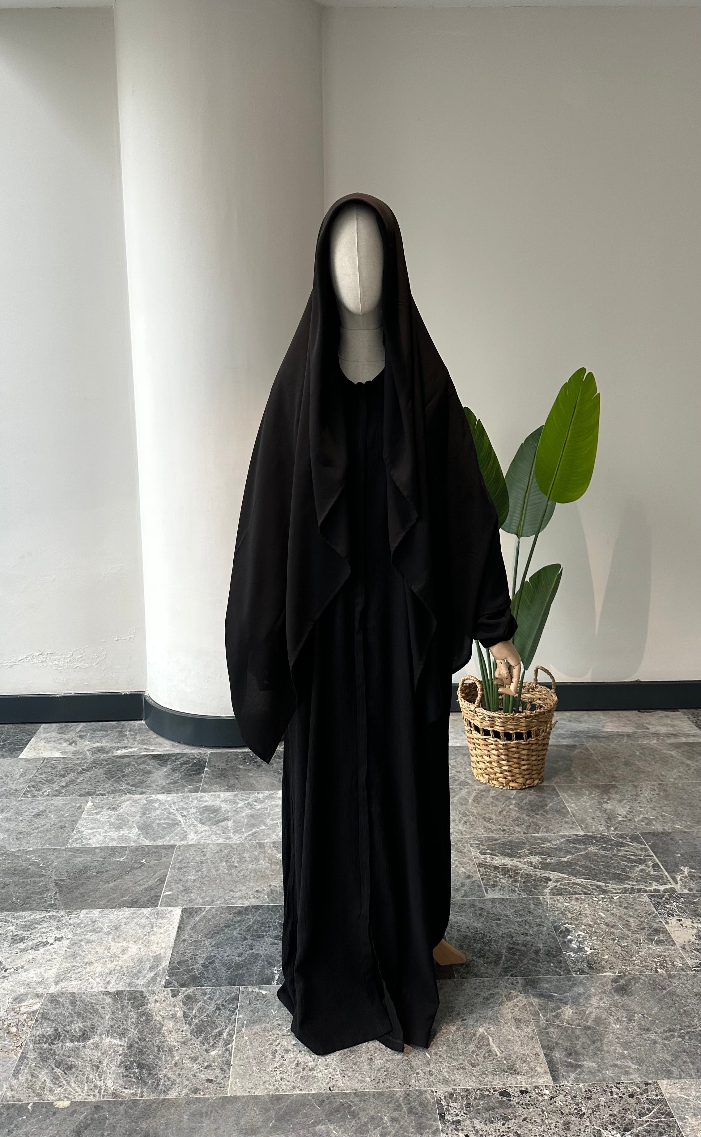 Bambu Viskon Eşarp - Siyah 140*140 cm