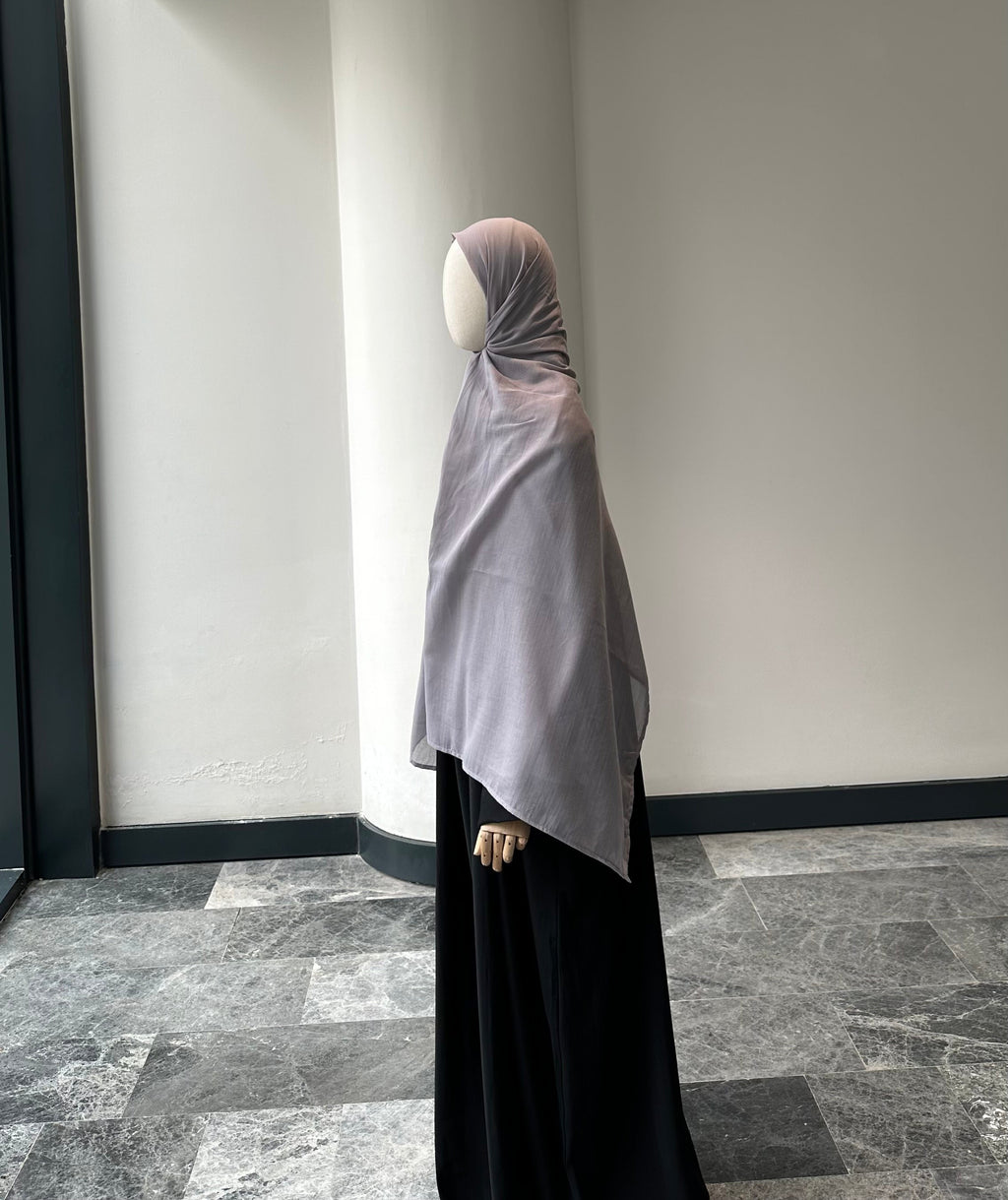 Saf pamuk şal - gri