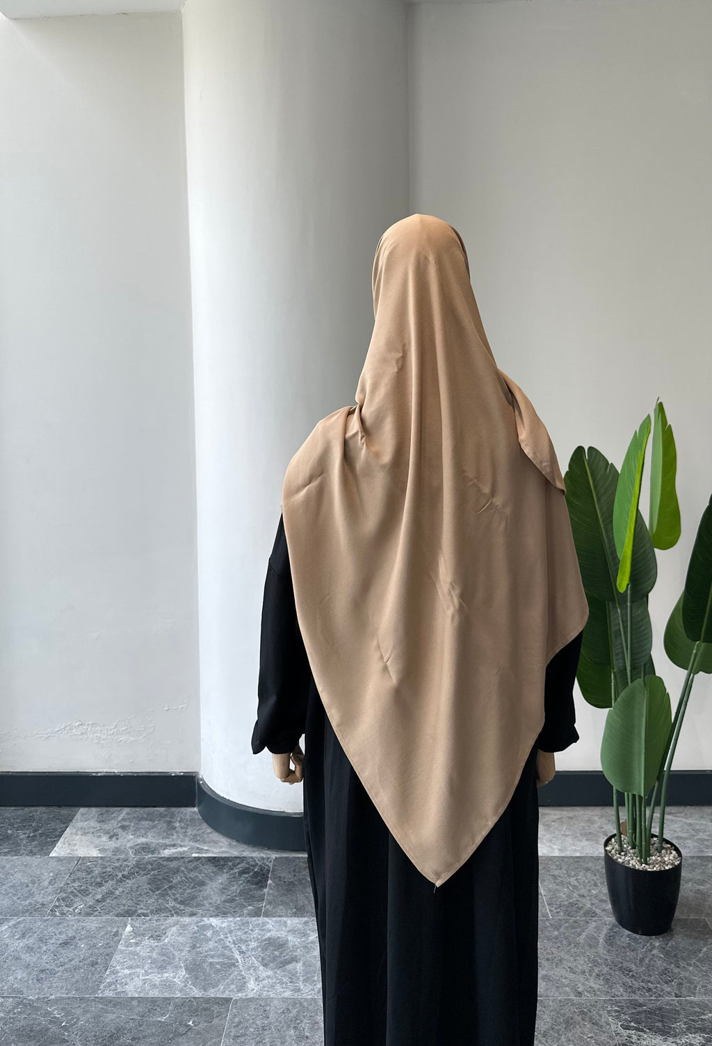 Bambu viskon eşarp -Latte| 120 cm