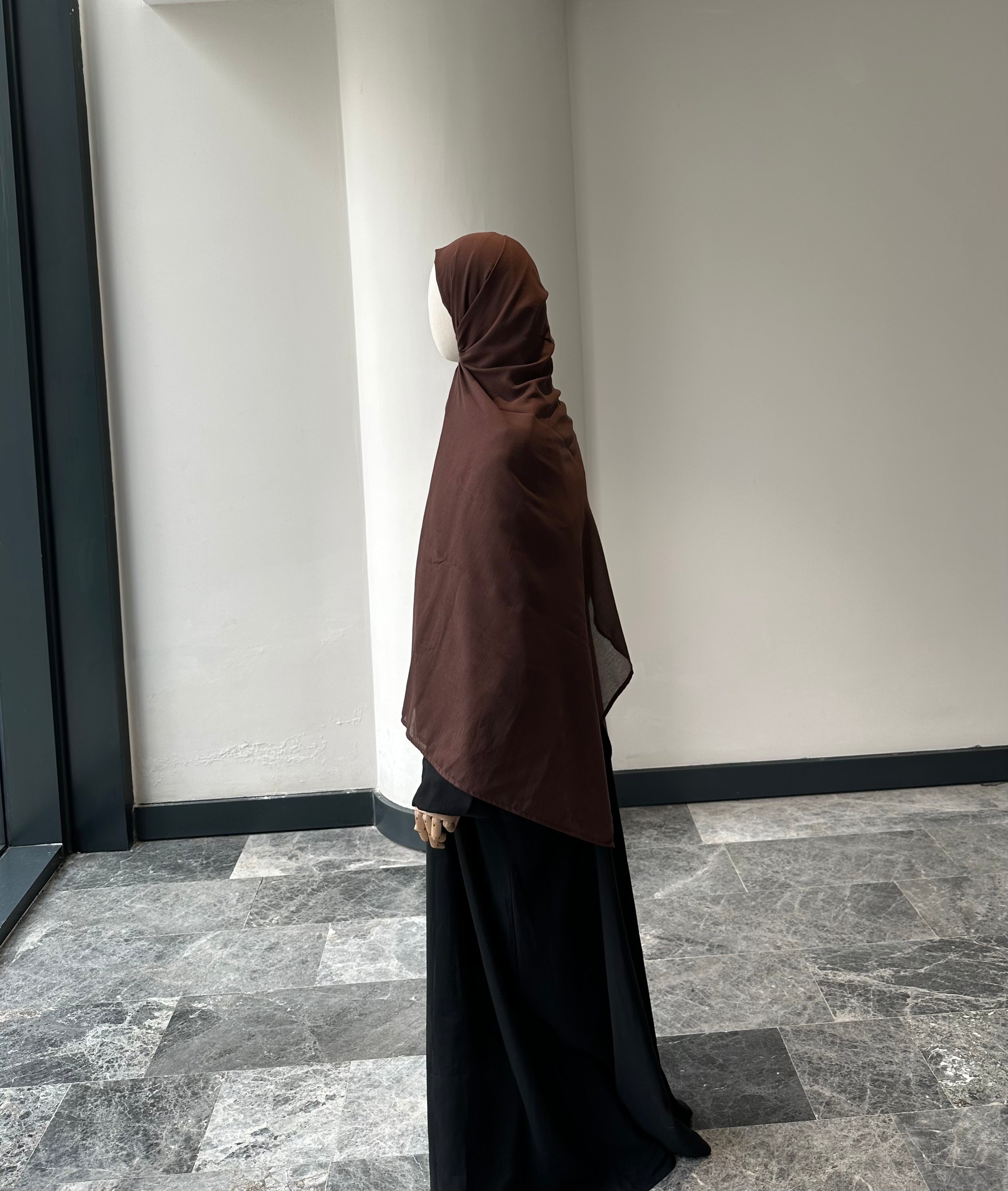 Saf pamuk şal -kahve