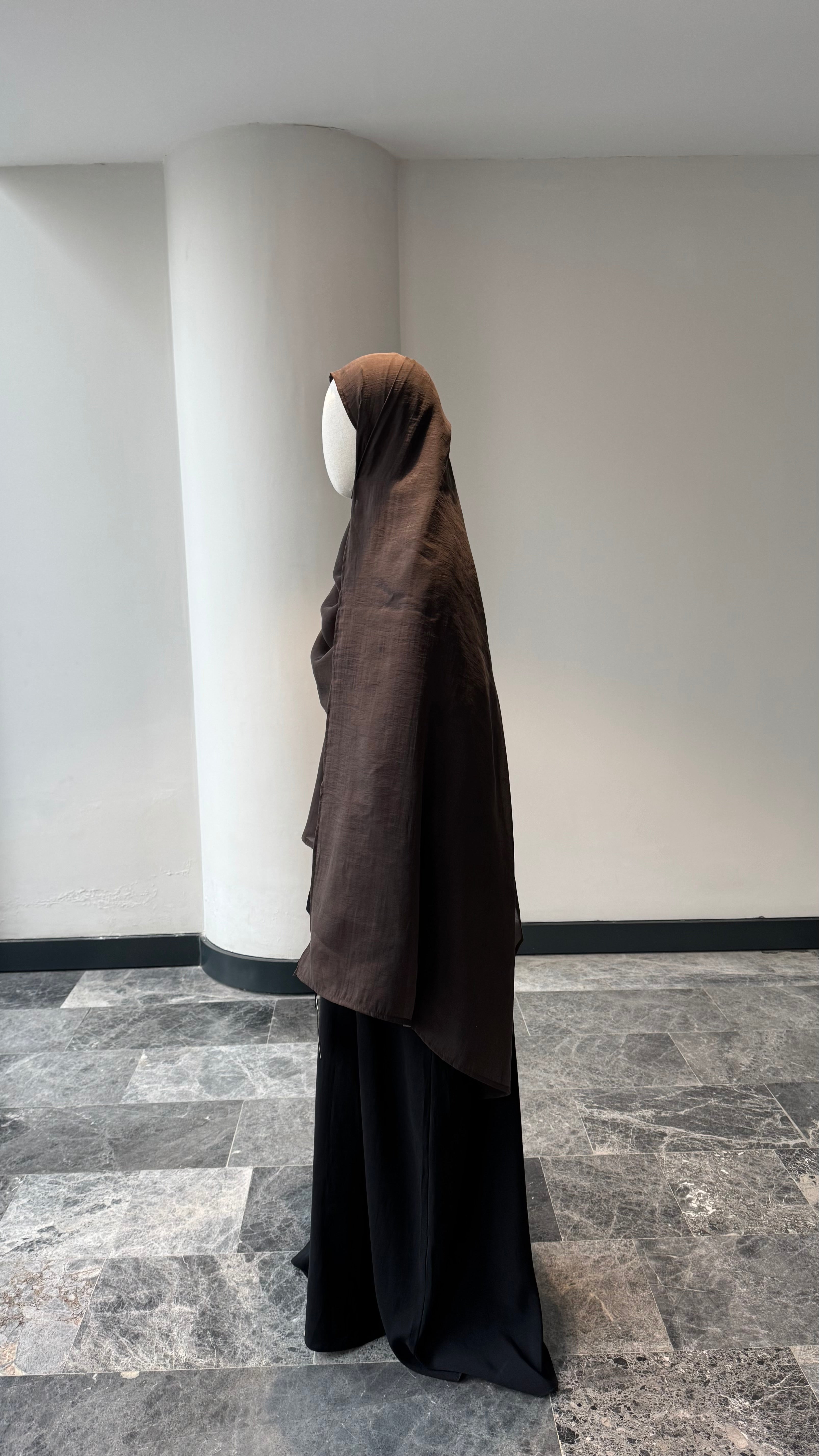 Premıum organze şal - kahve