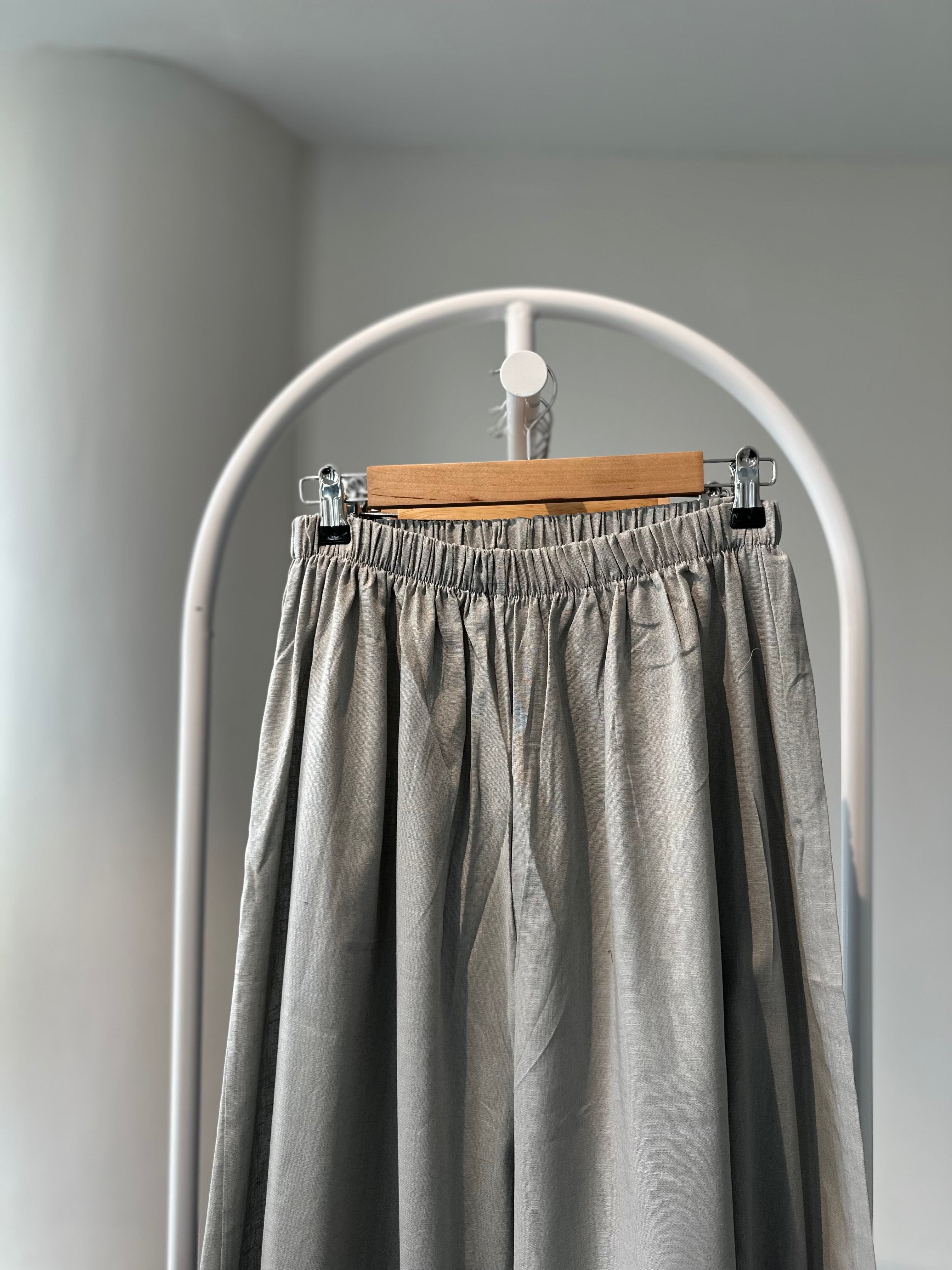 Sade keten bol pantolon -gri