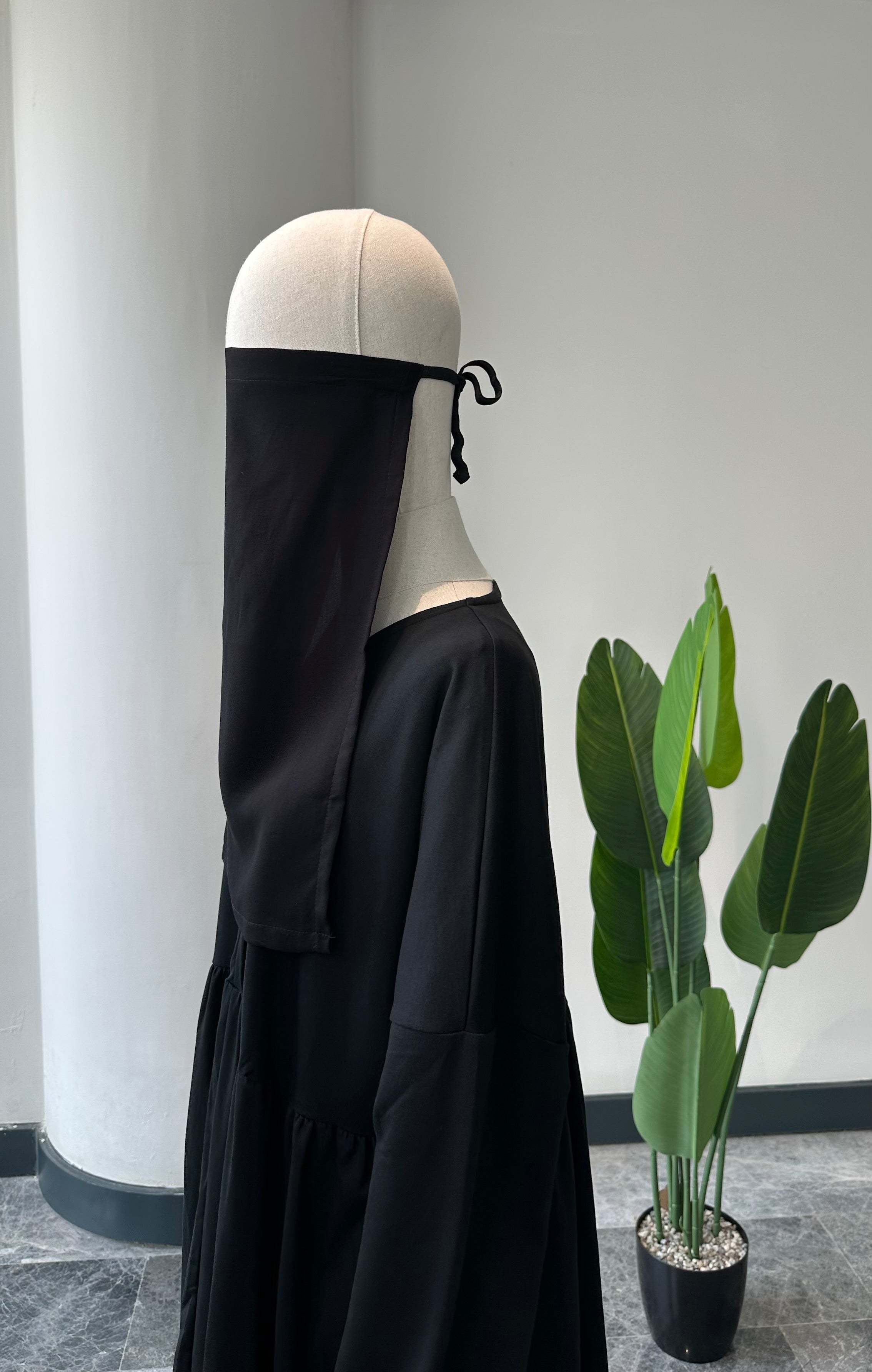 Bambu Viskon /ince dokuma/İç peçe  - Siyah