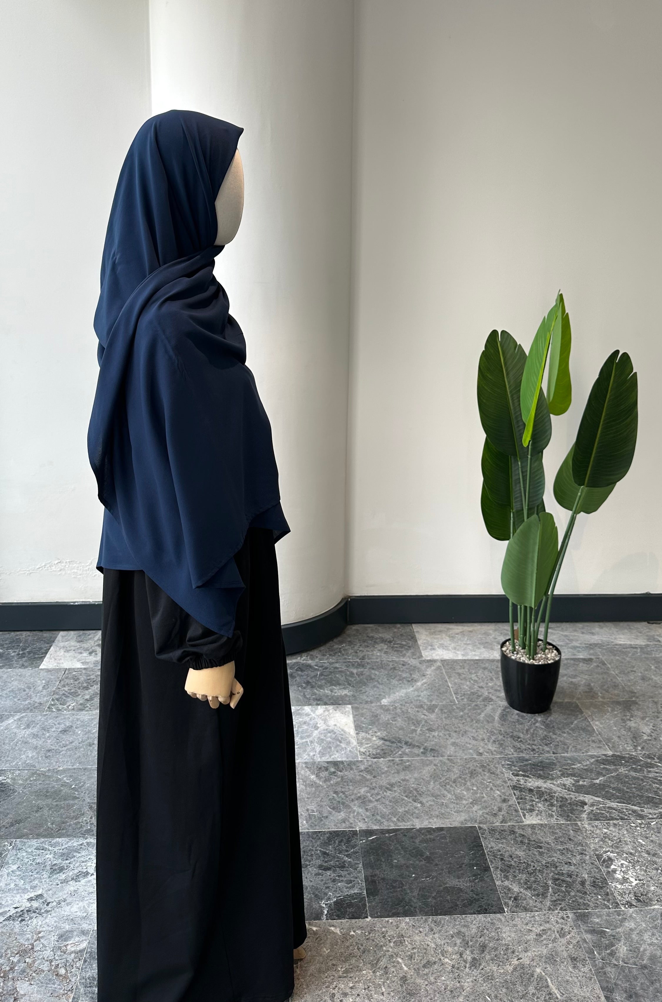 Bambu viskon eşarp -Lacivert | 140 cm