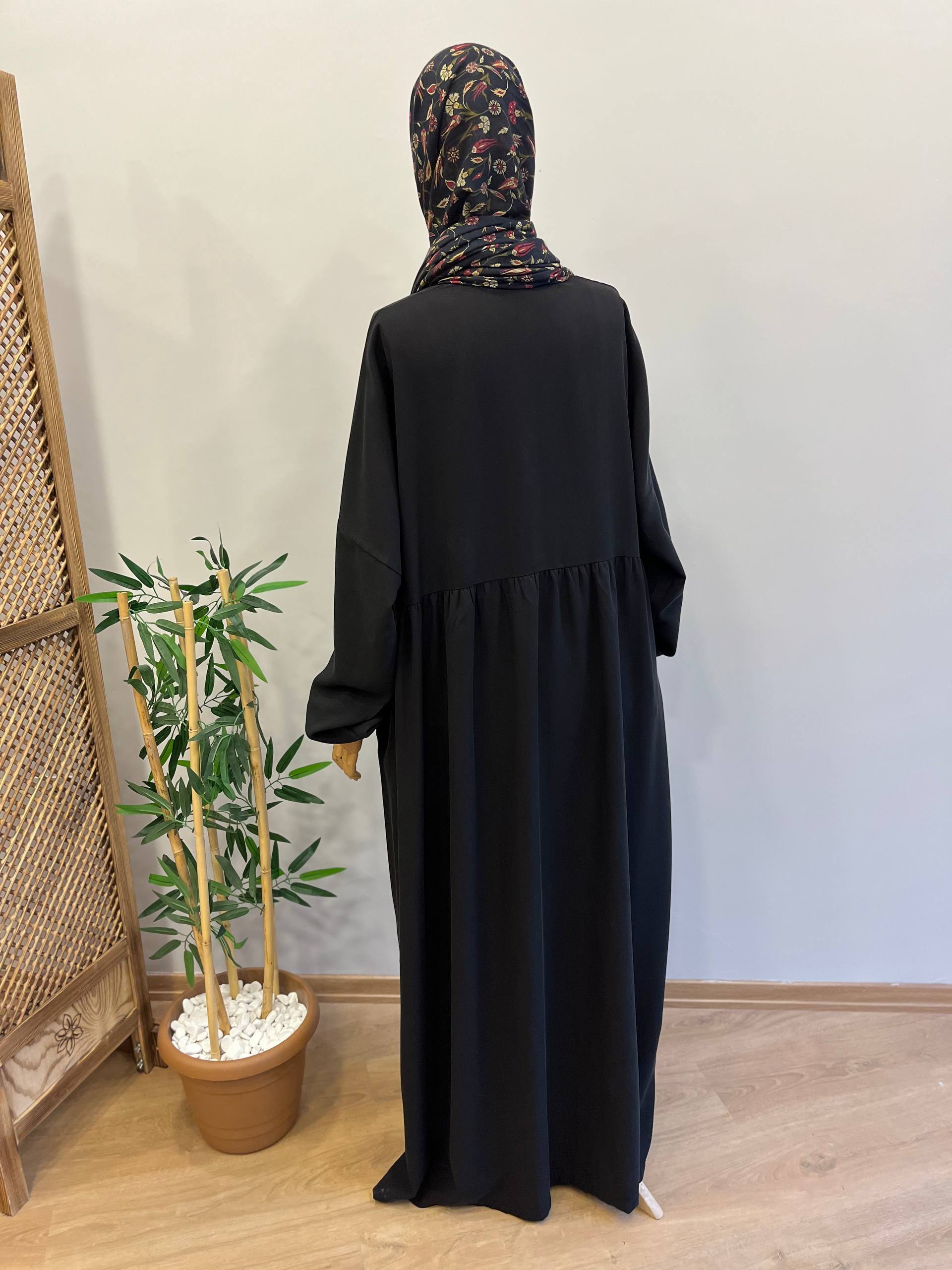 Tensel kupra robalı ferace - siyah