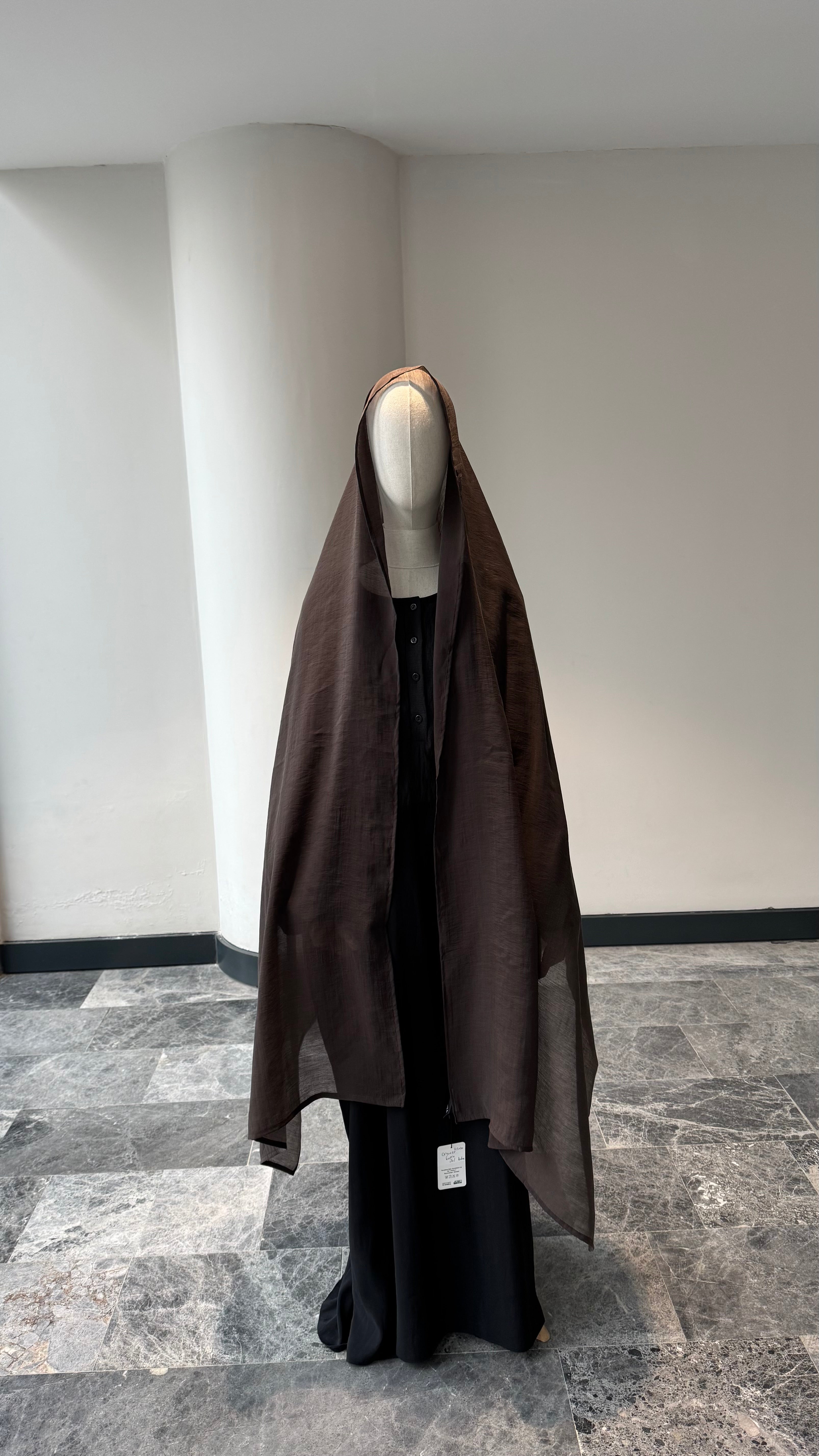 Premıum organze şal - kahve