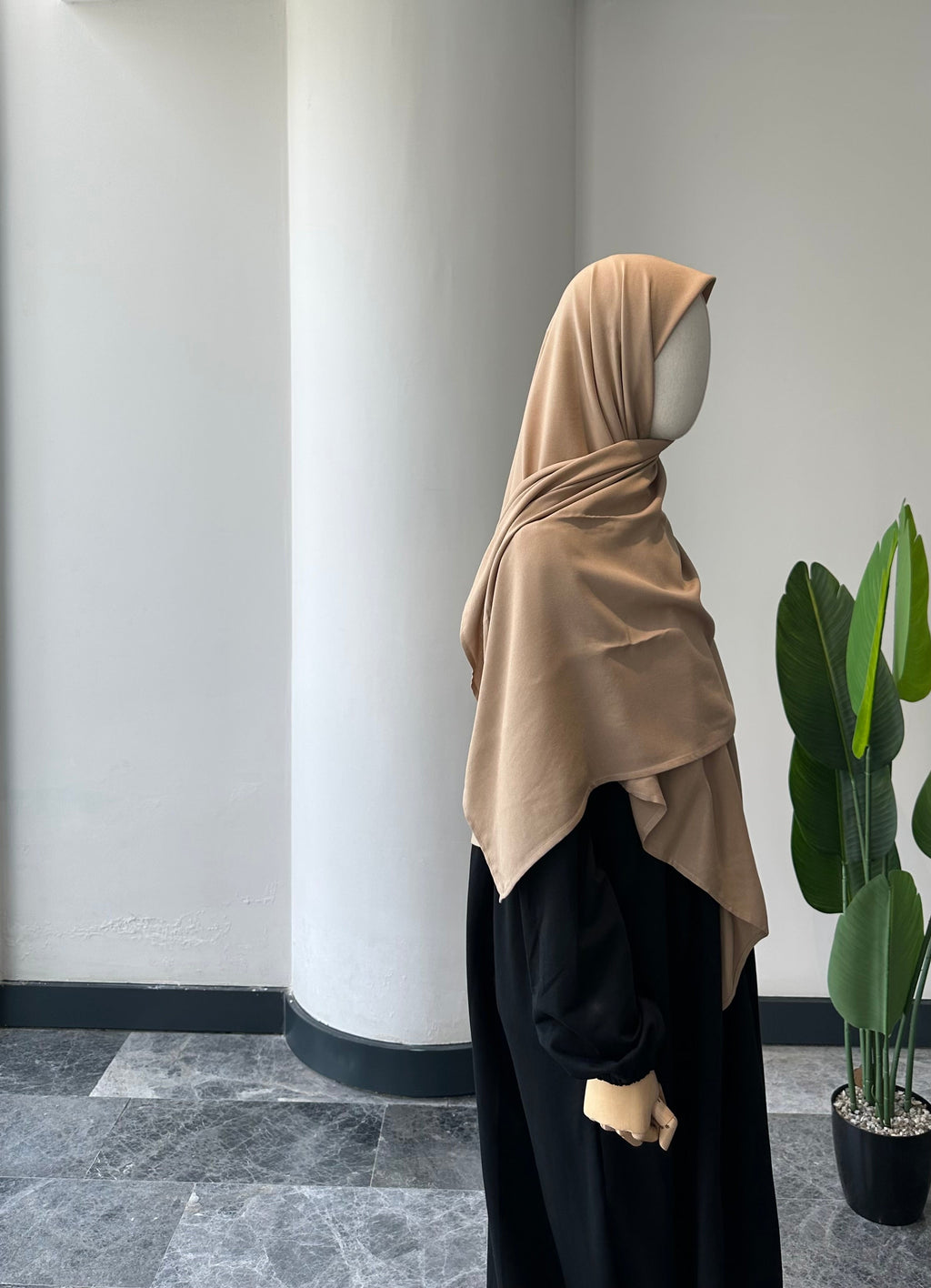 Bambu viskon eşarp -Latte| 120 cm