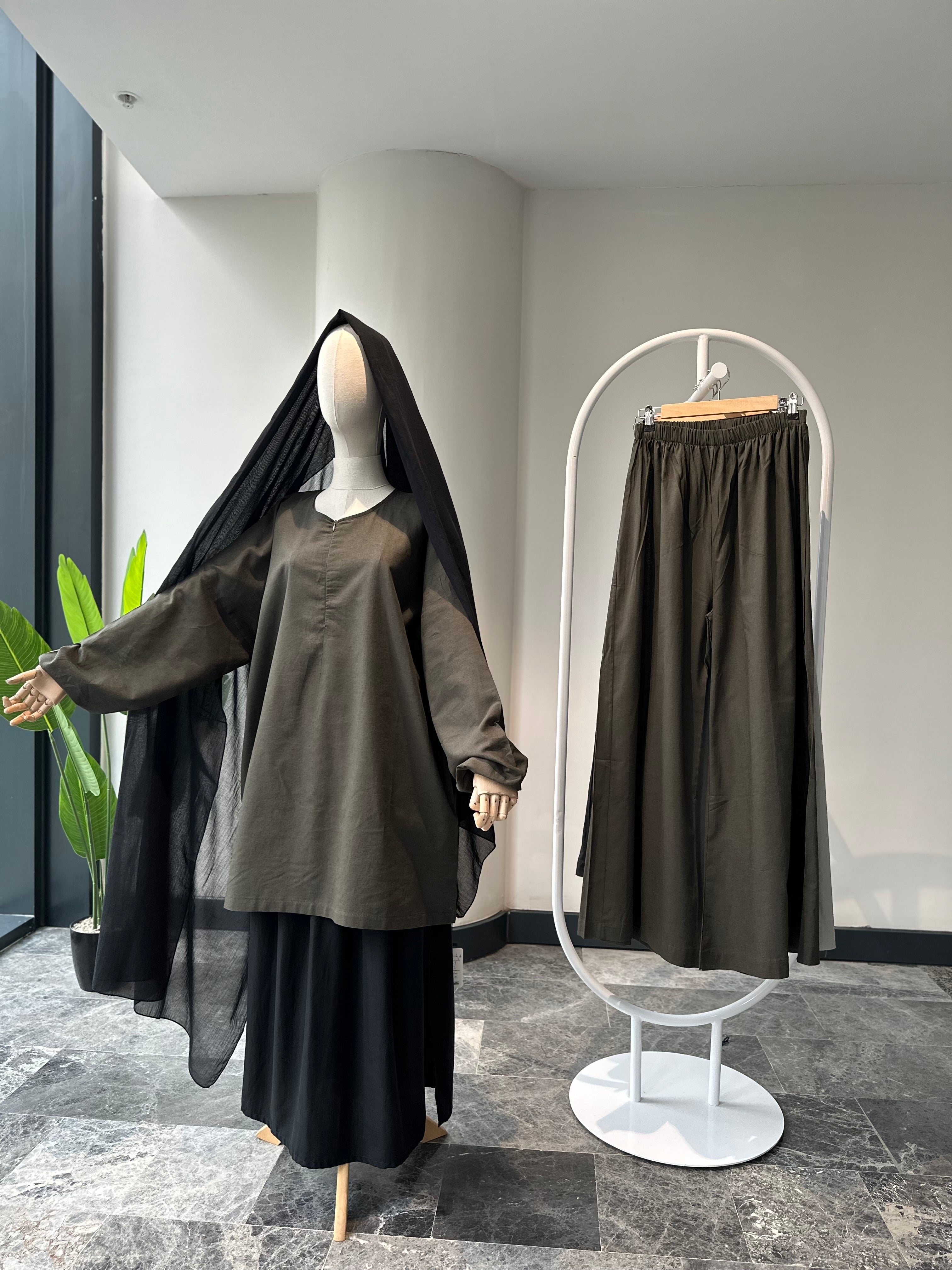 sade keten tunik - haki