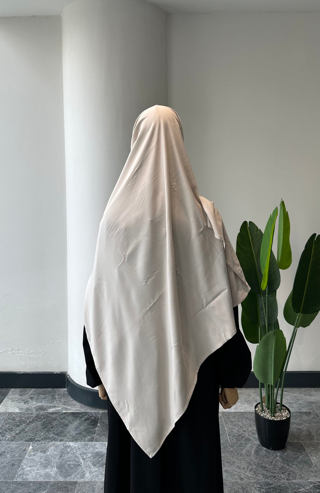 Bambu viskon eşarp -krem| 120 cm