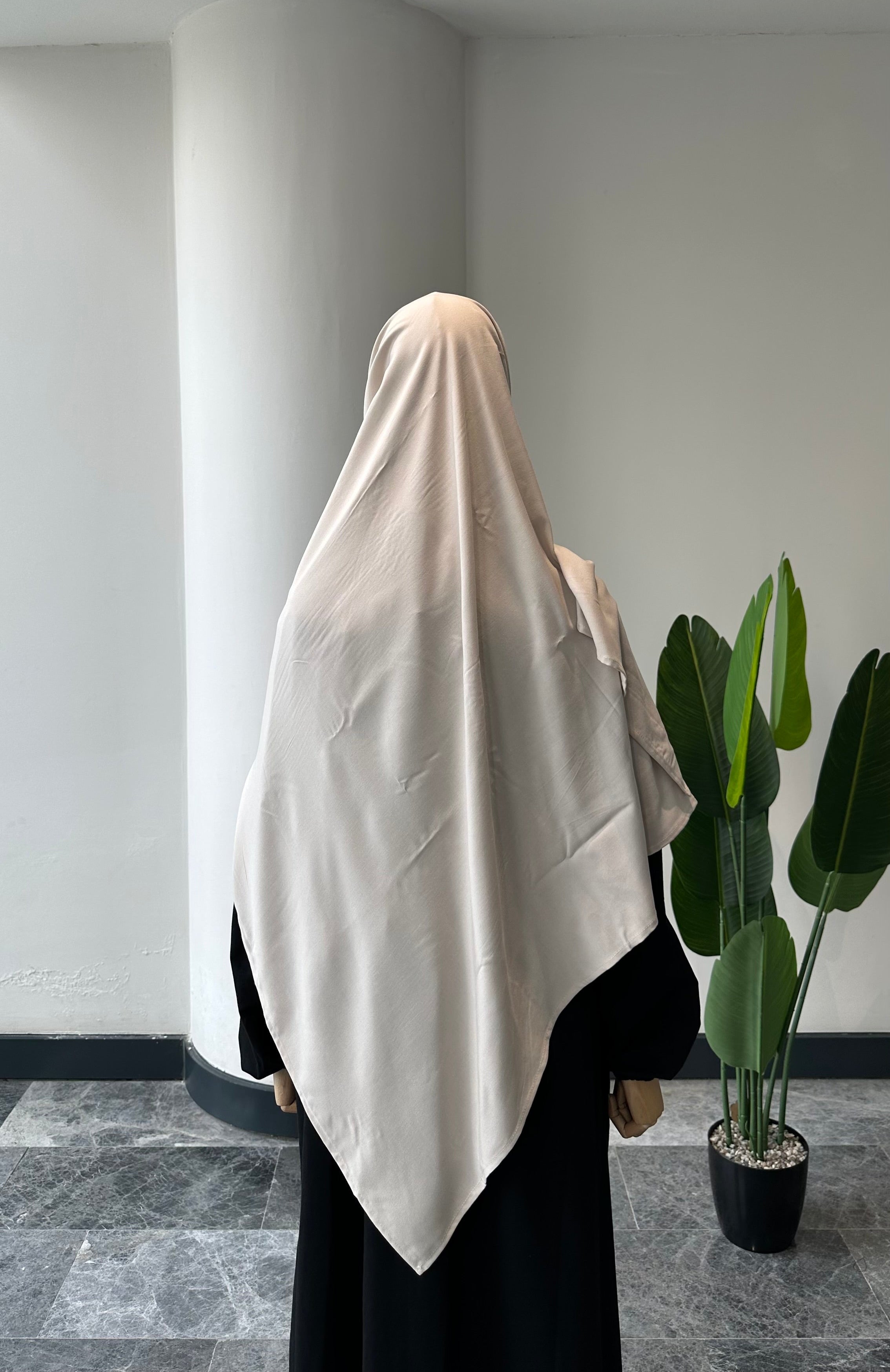 Bambu viskon eşarp -krem| 120 cm