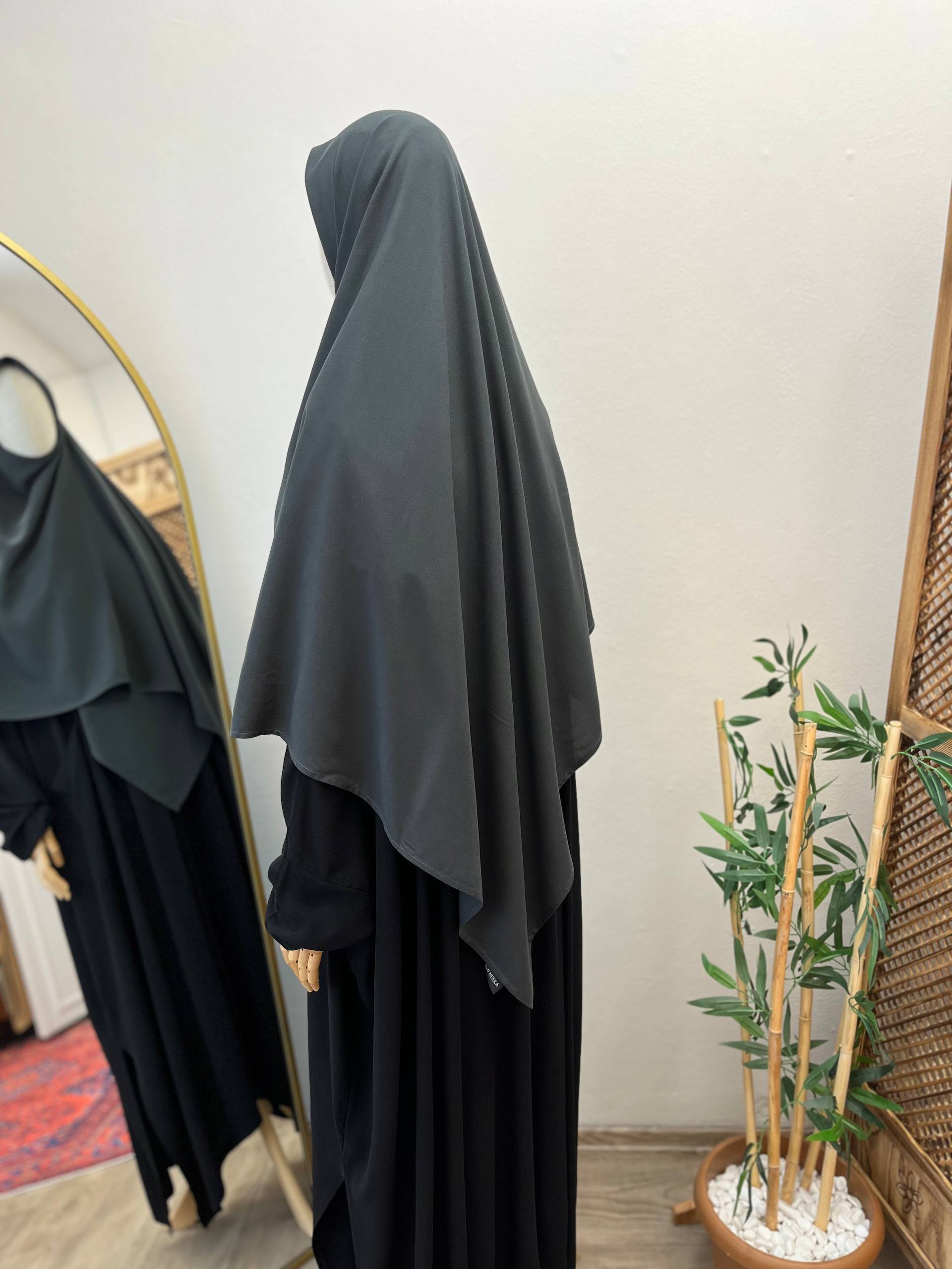 Bambu viskon eşarp -Antrasit | 120 cm