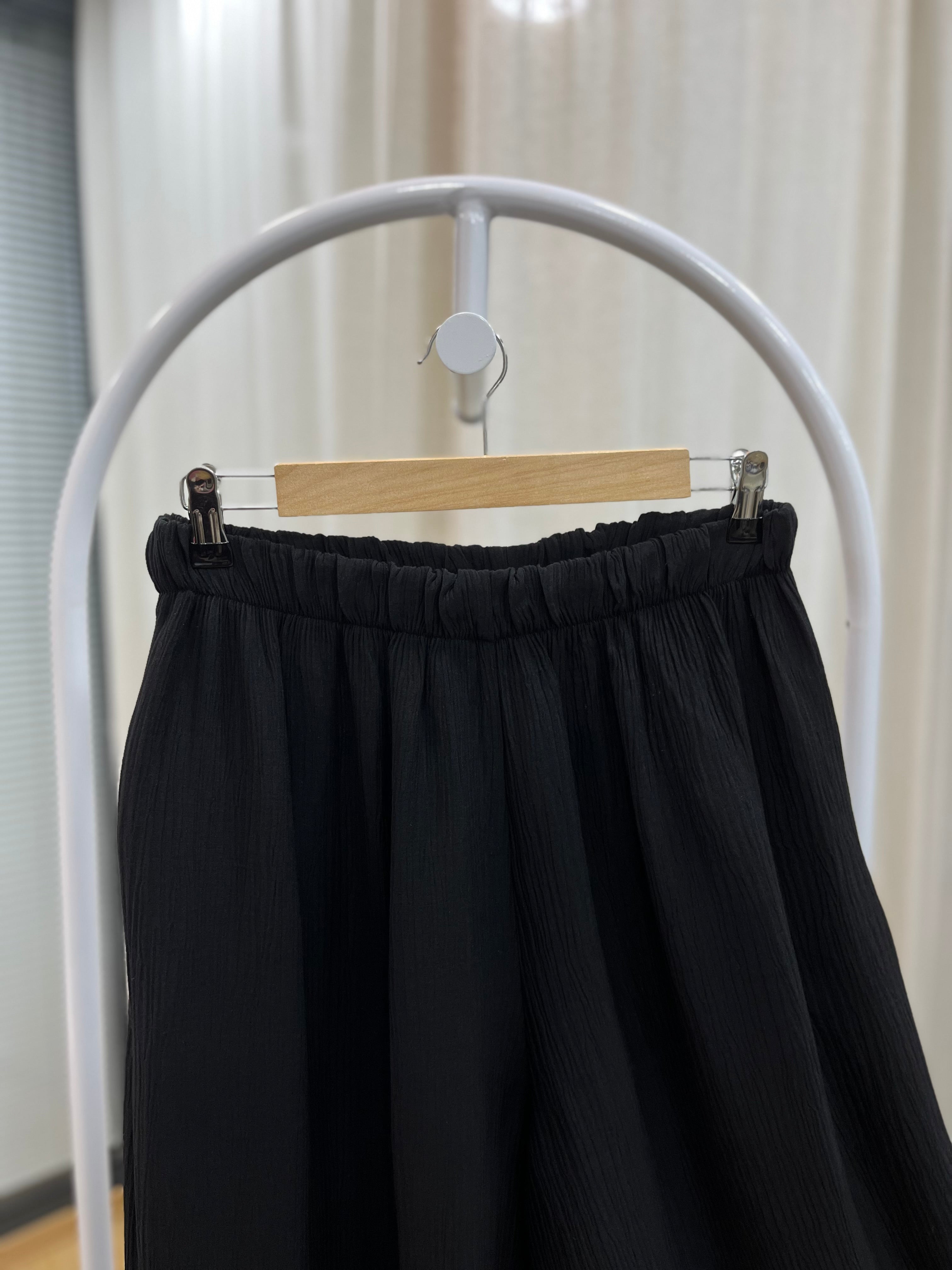 Bürümcük bol paça pantolon-siyah