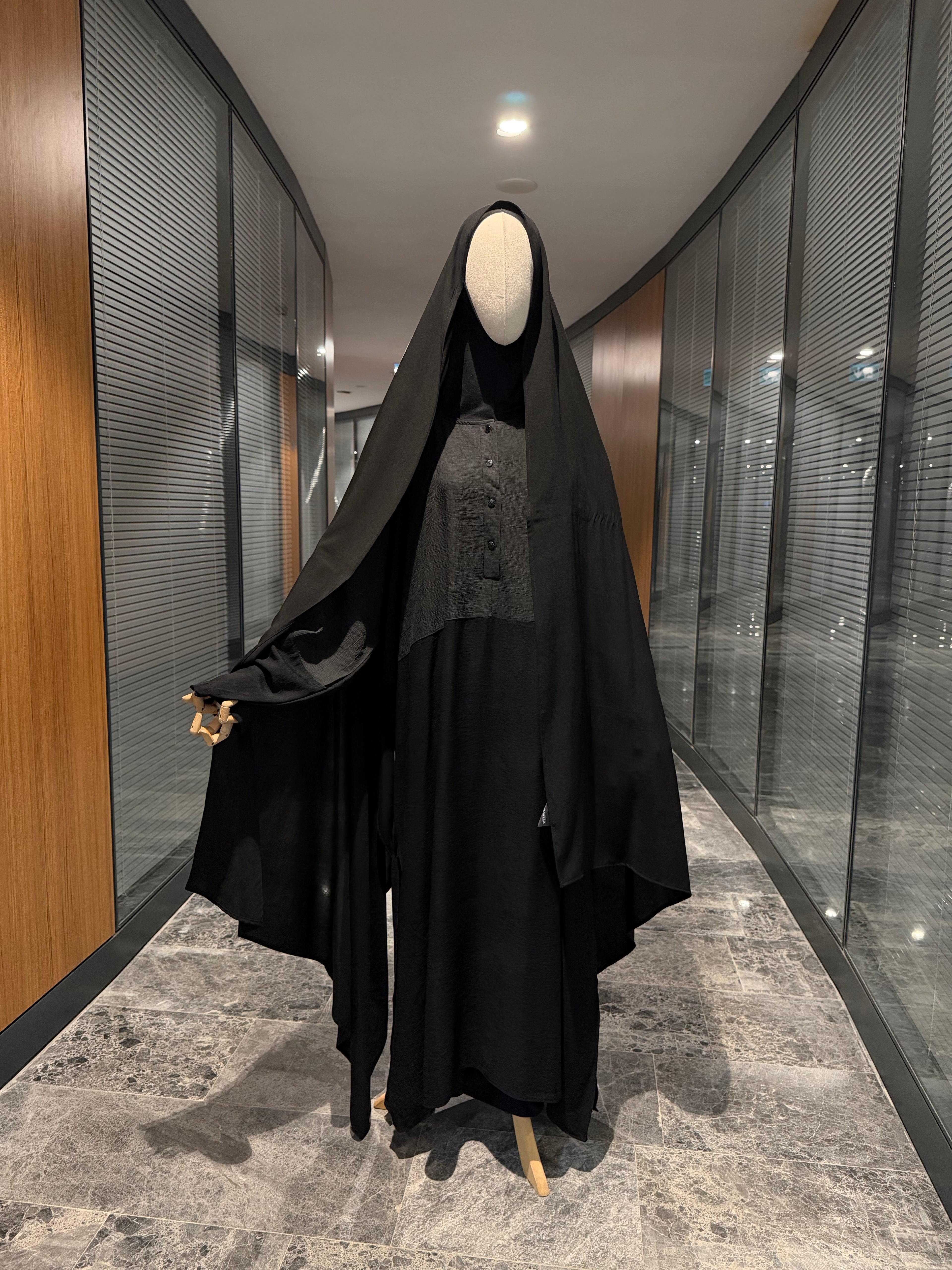 Bambu viskon şal  - siyah