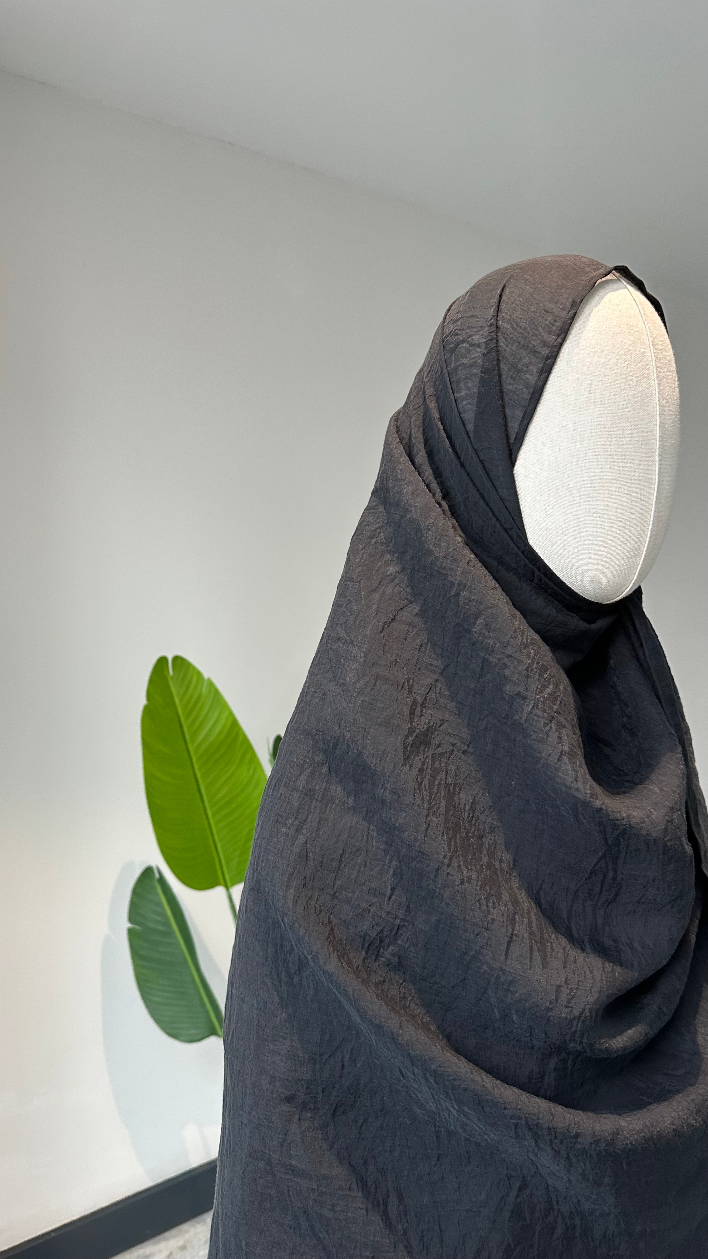 Premıum  organze  şal - siyah 3m x70cm