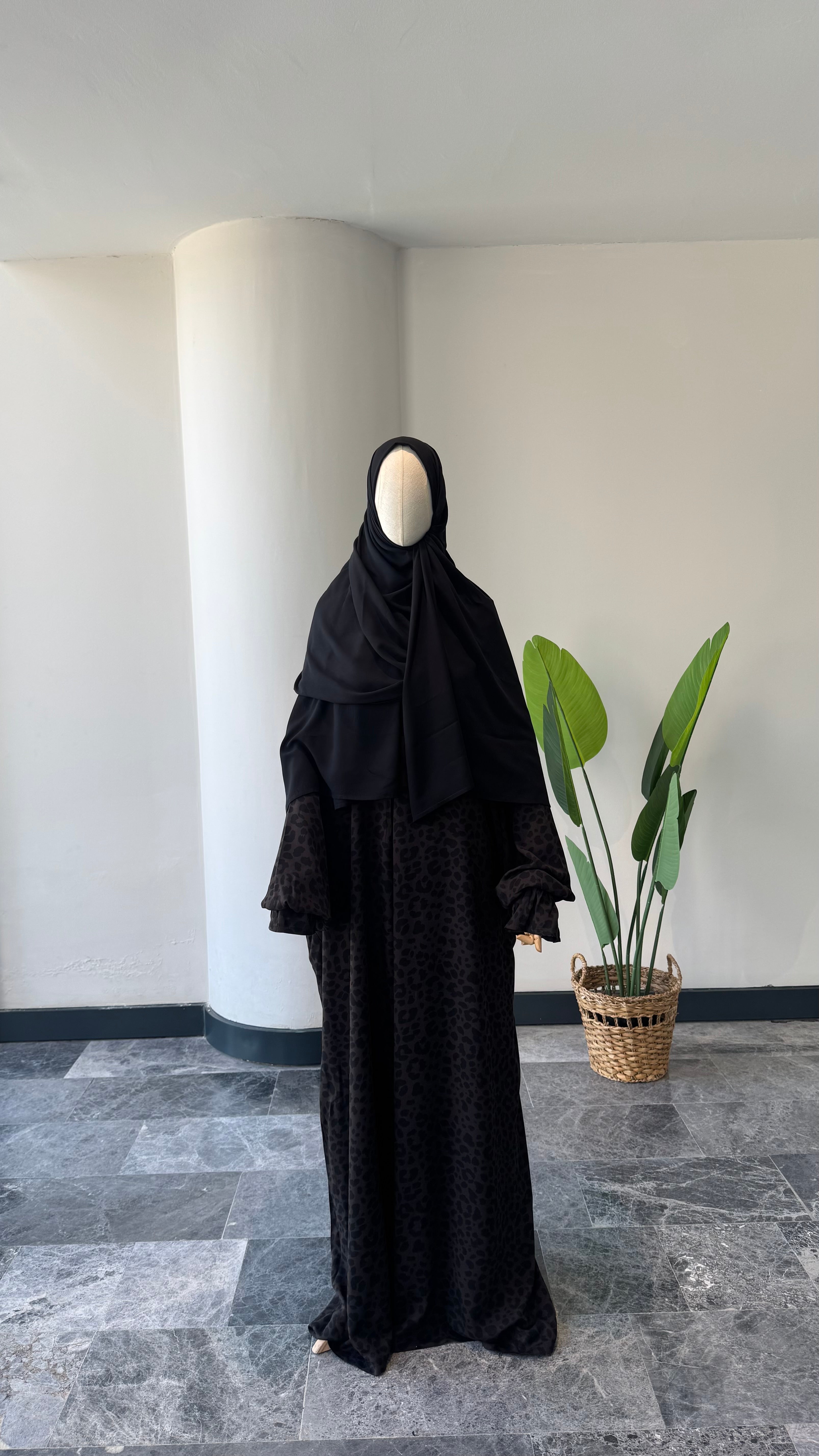 Bambu Viskon-Leopar Desenli /Namaz Elbisesi / Viskon şal