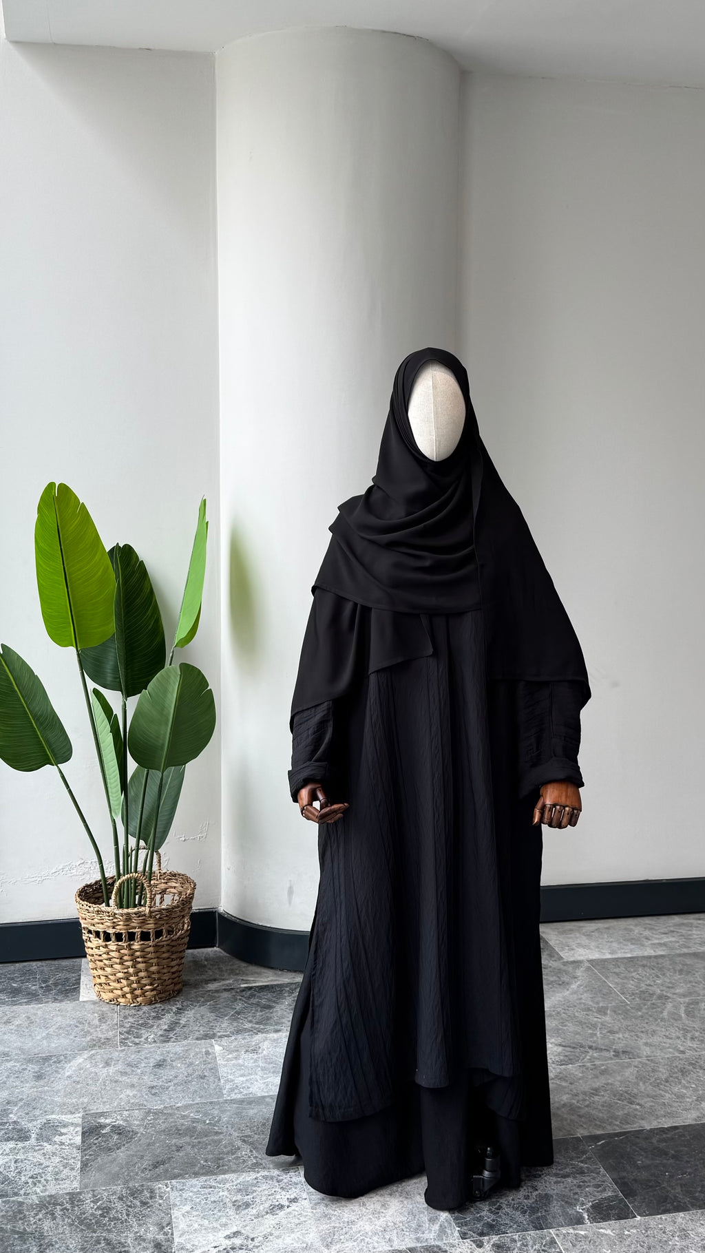 Bambu Viskon/Şal-Siyah 2m X 70 cm