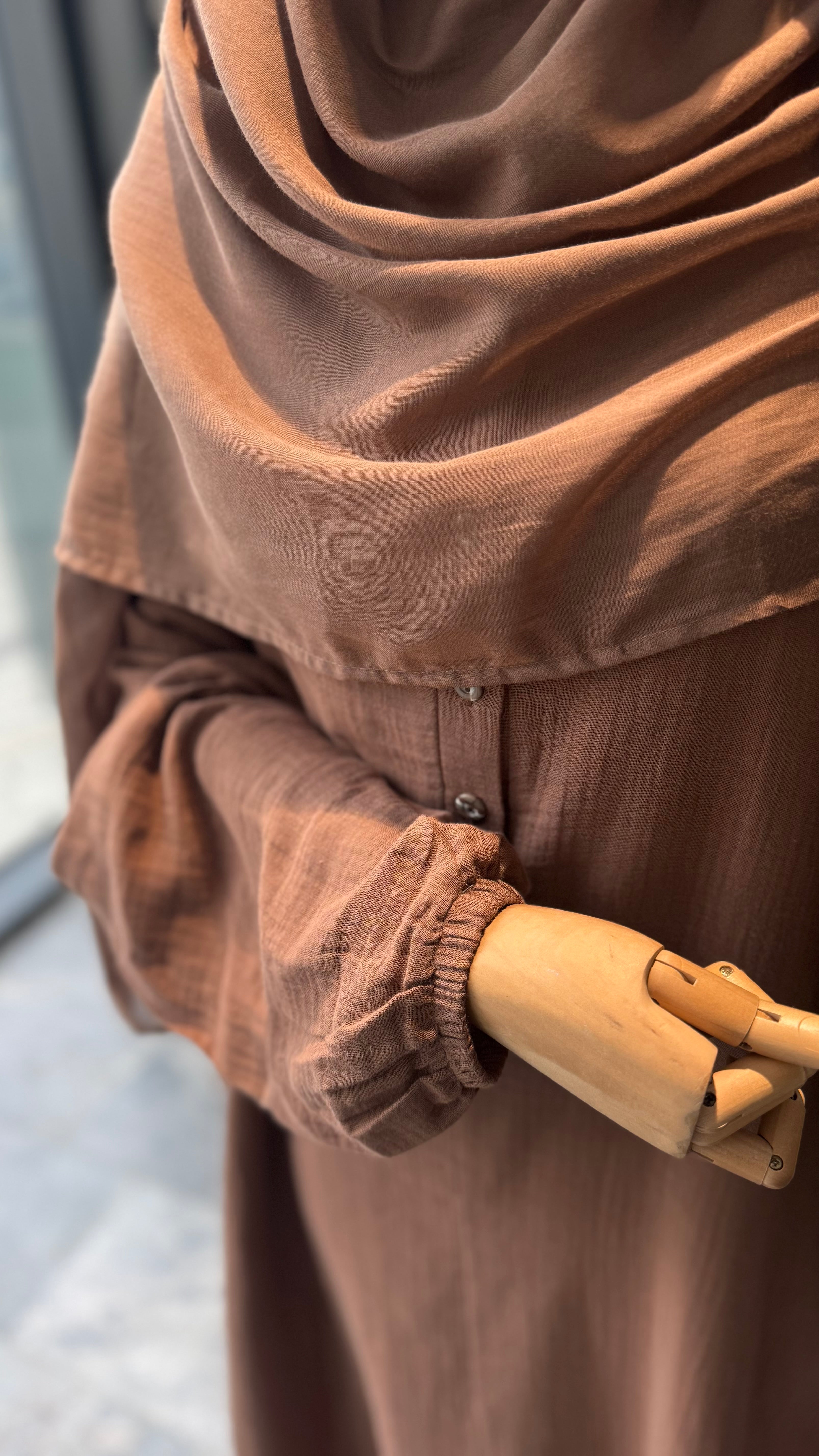 Mekka Müslin takım latte - etekli|düğmeli