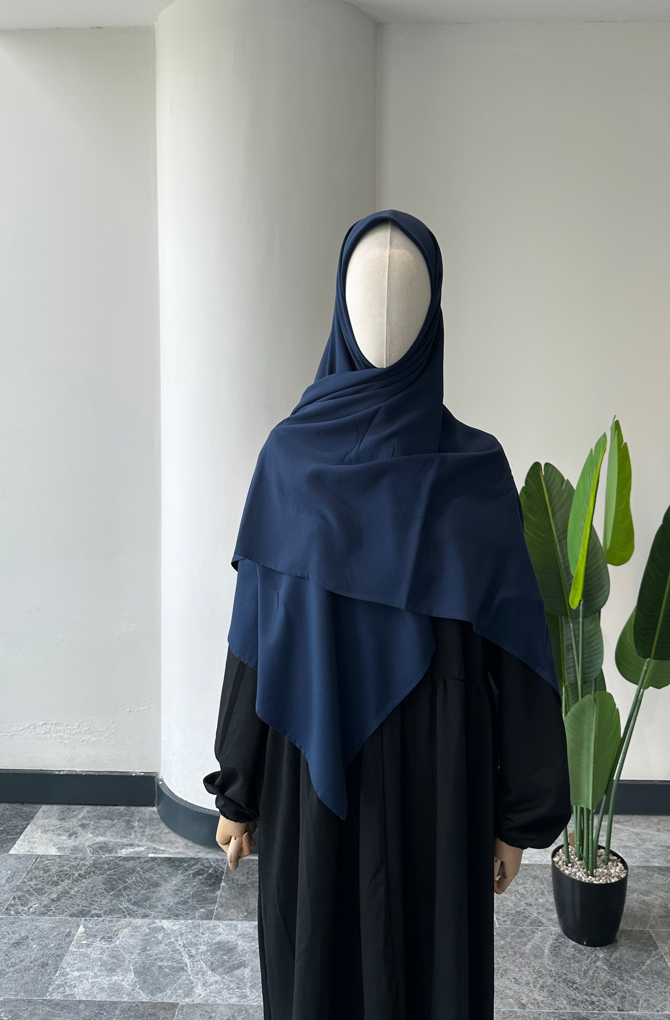 Bambu viskon eşarp -Lacivert| 120 cm