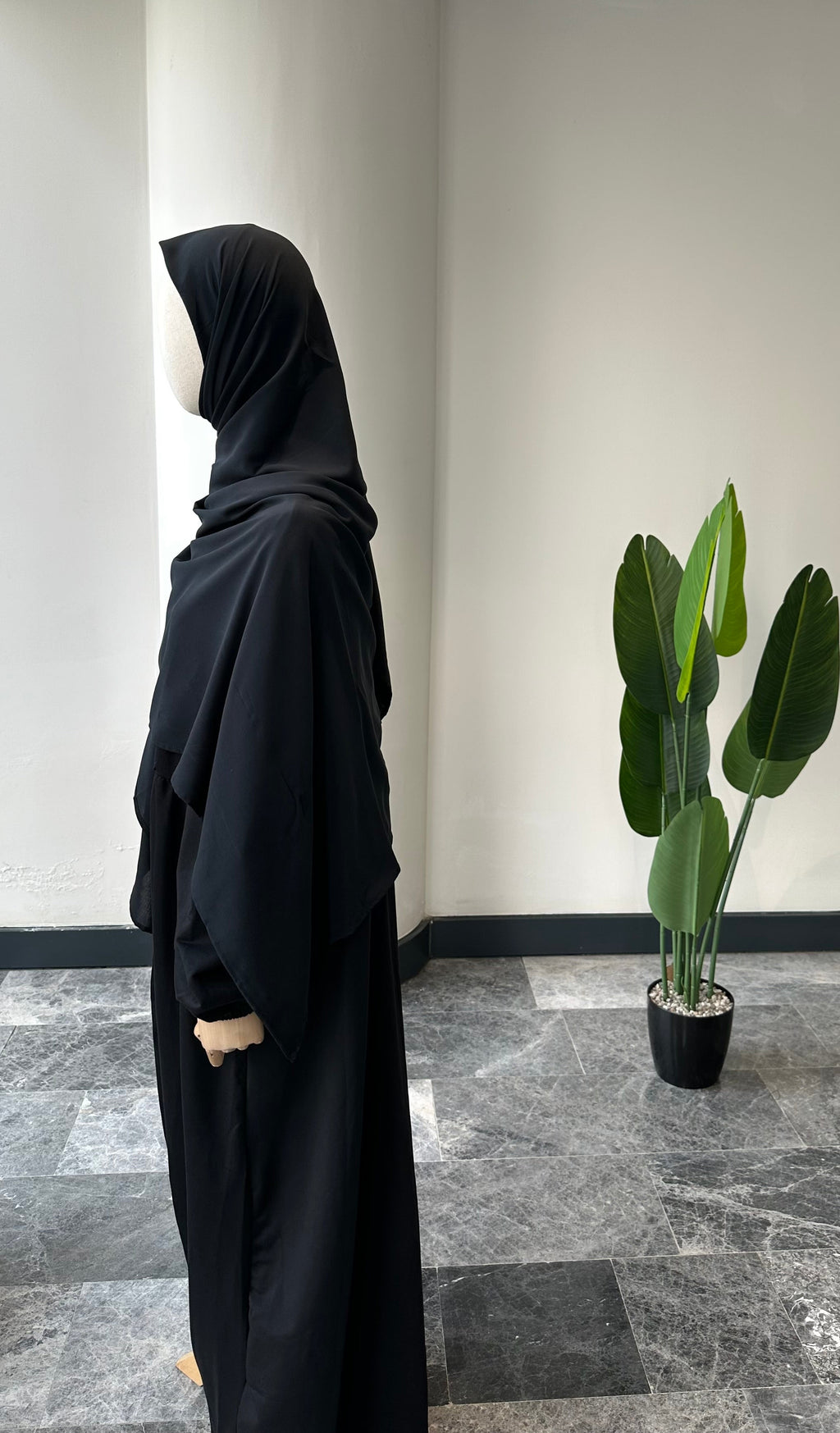 Bambu viskon eşarp -Antrasit siyah | 140 cm