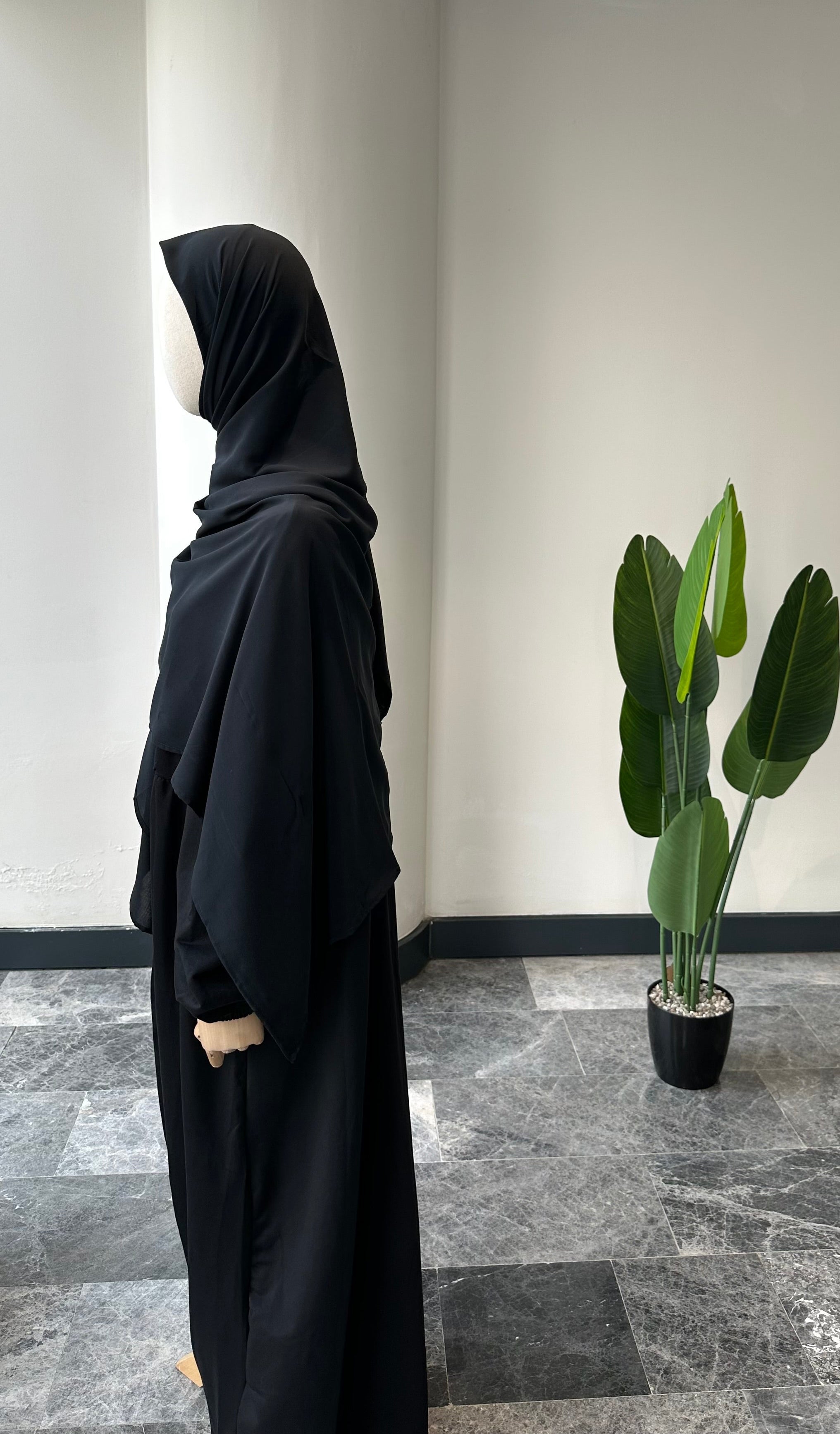 Bambu viskon eşarp -Antrasit siyah | 140 cm