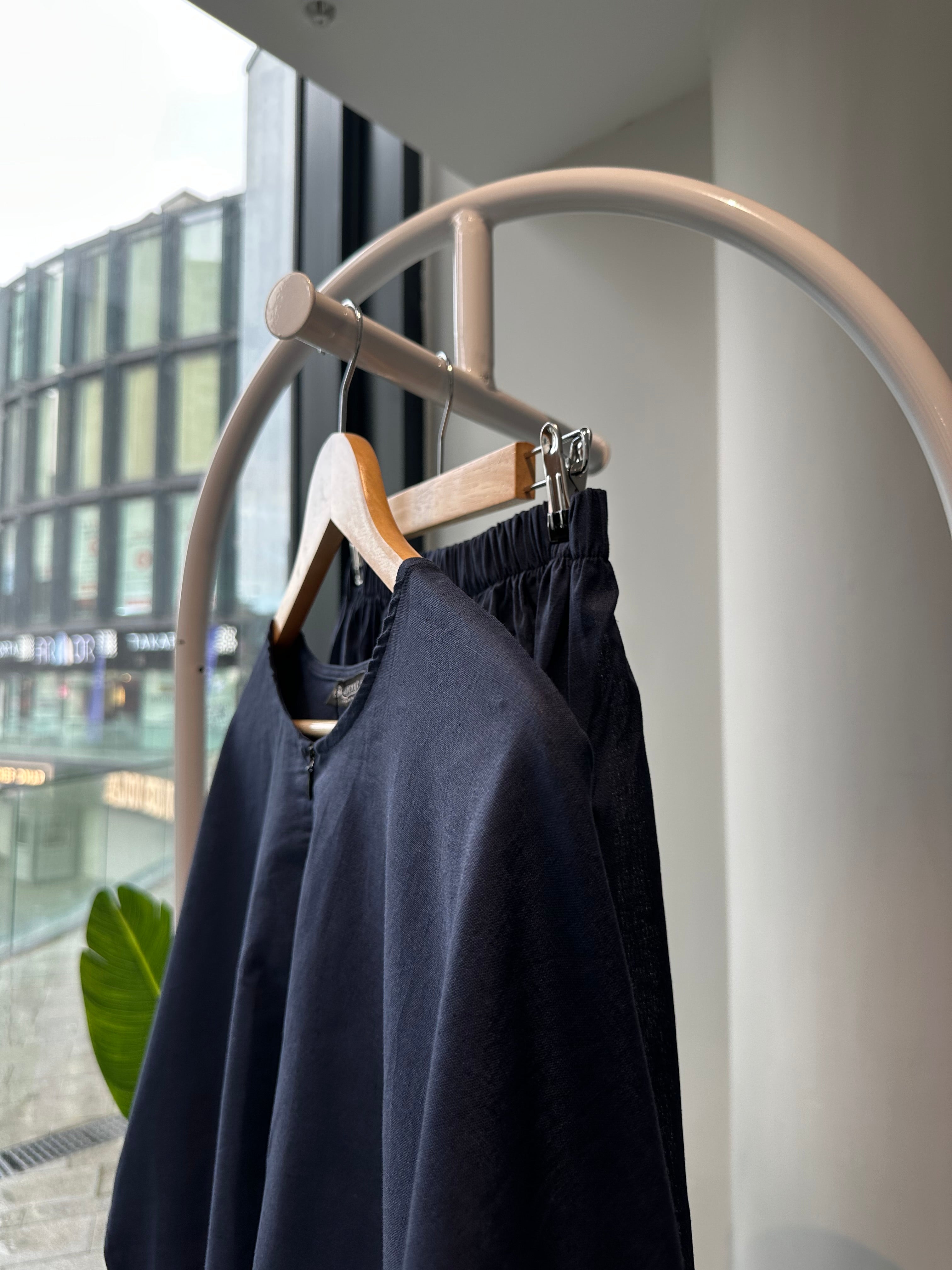 Sade keten bol pantolon -lacivert