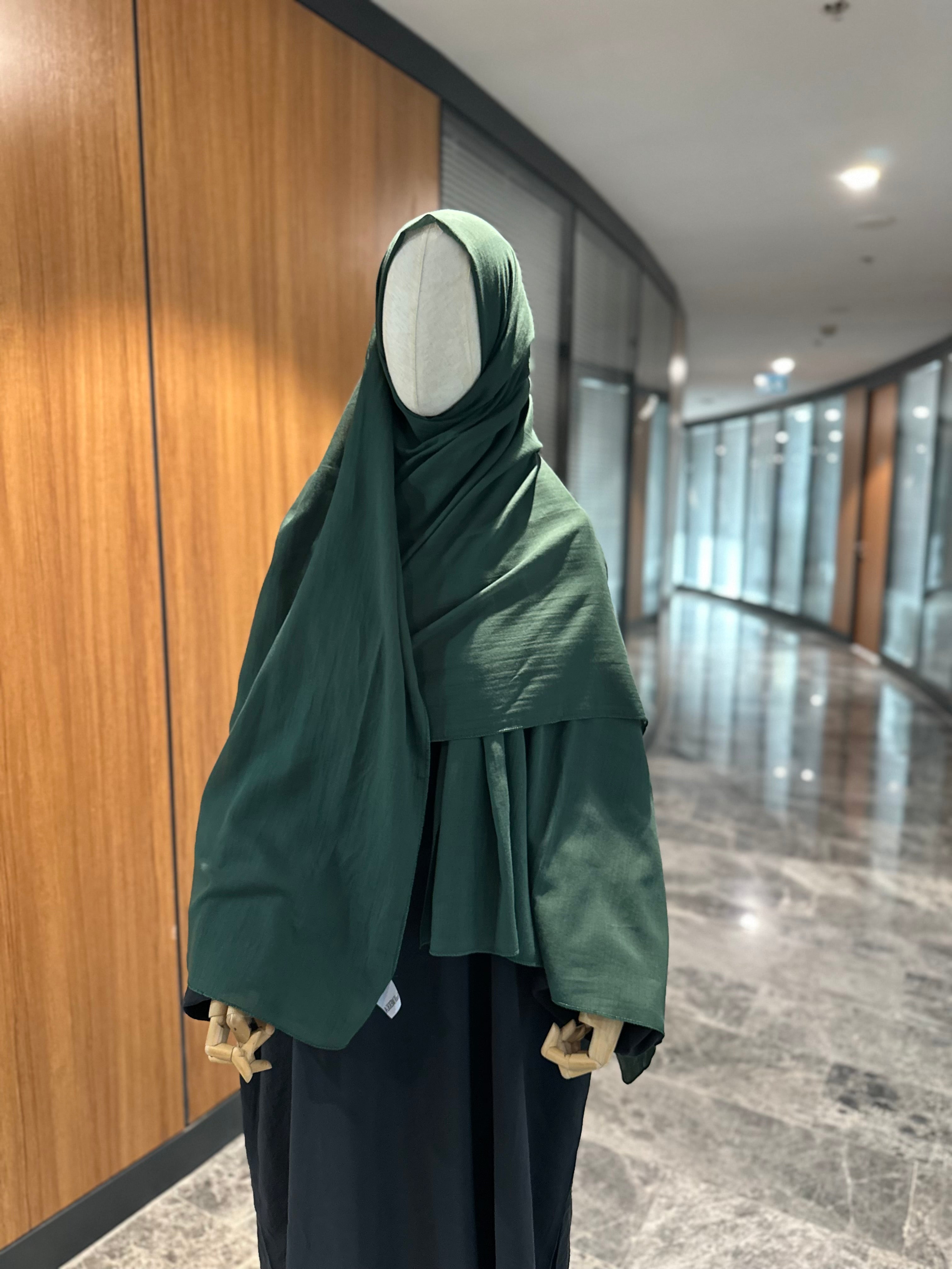 Pamuk şal - koyu yeşil