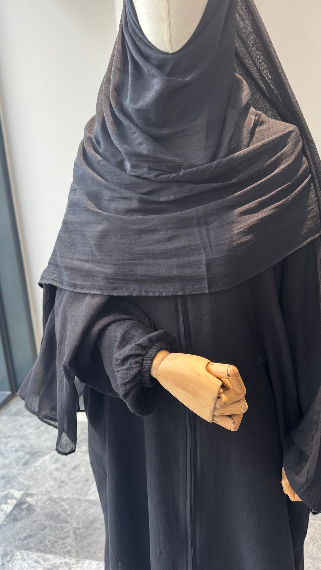 Mekka müslin takım siyah- etekli | fermuarlı