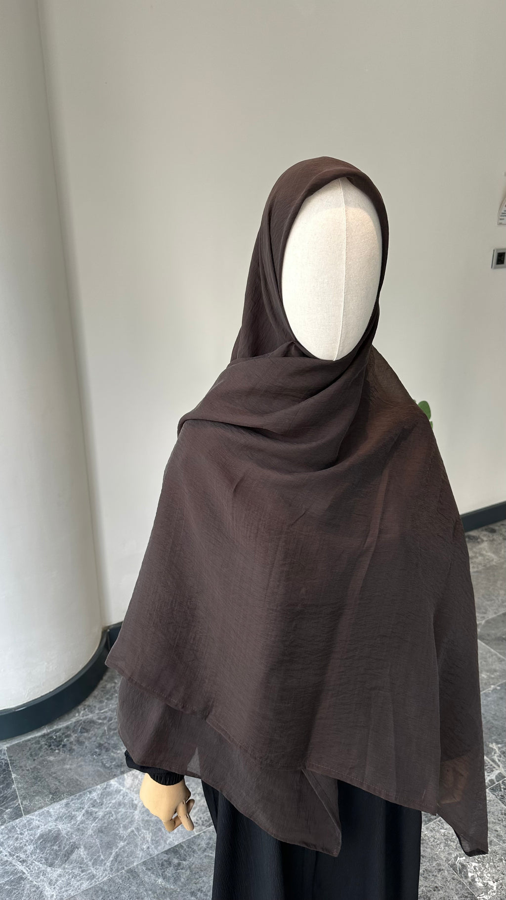 Premıum organze/eşarp-kahve 140cm