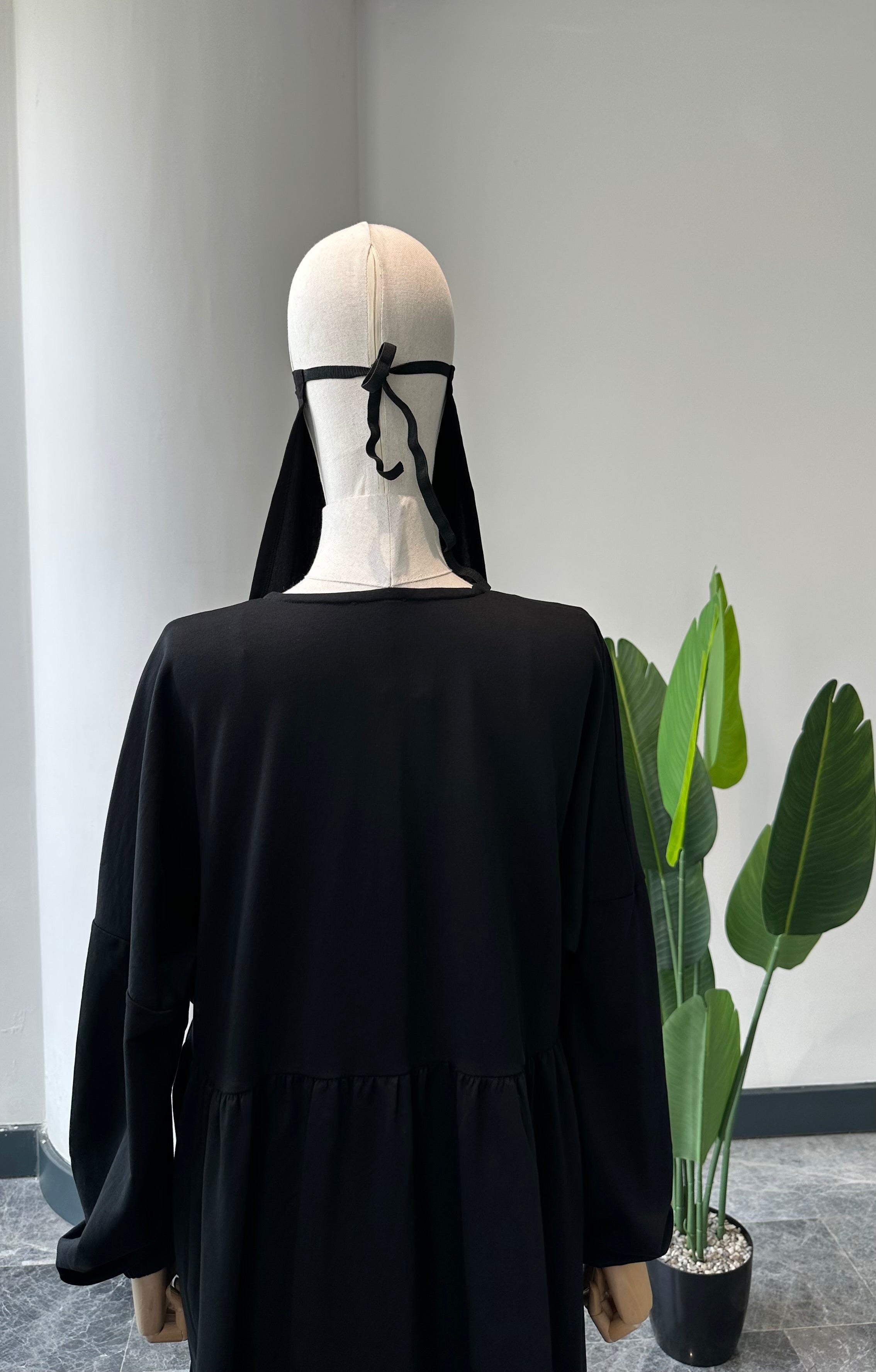 Bambu Viskon /ince dokuma/İç peçe  - Siyah