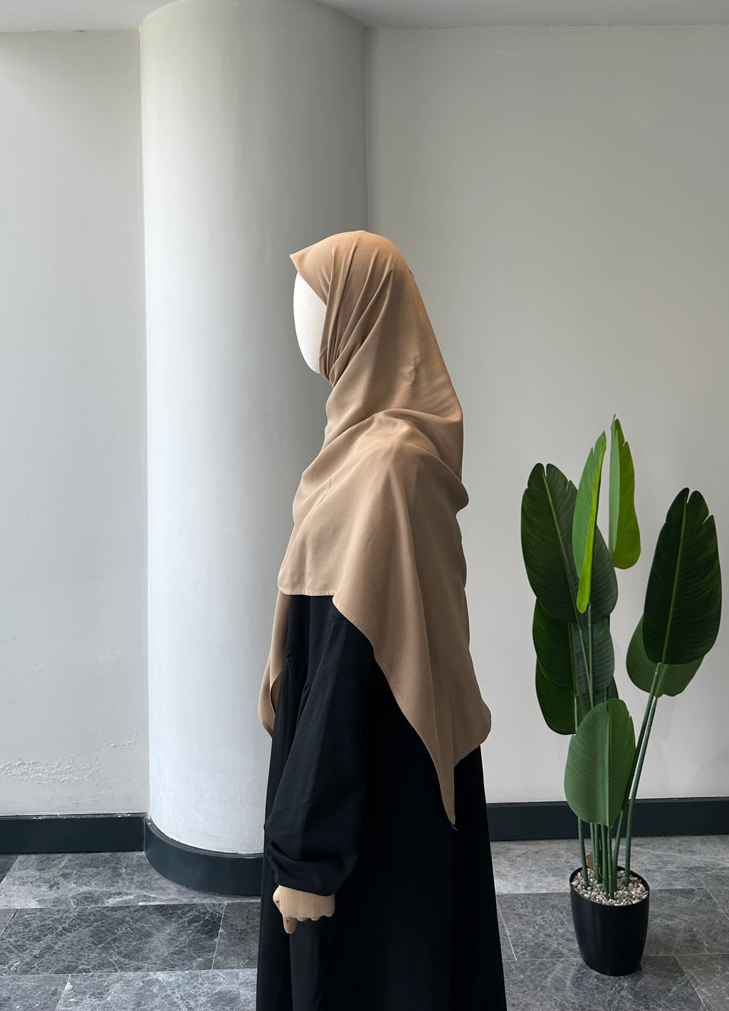 Bambu viskon eşarp -Latte| 120 cm