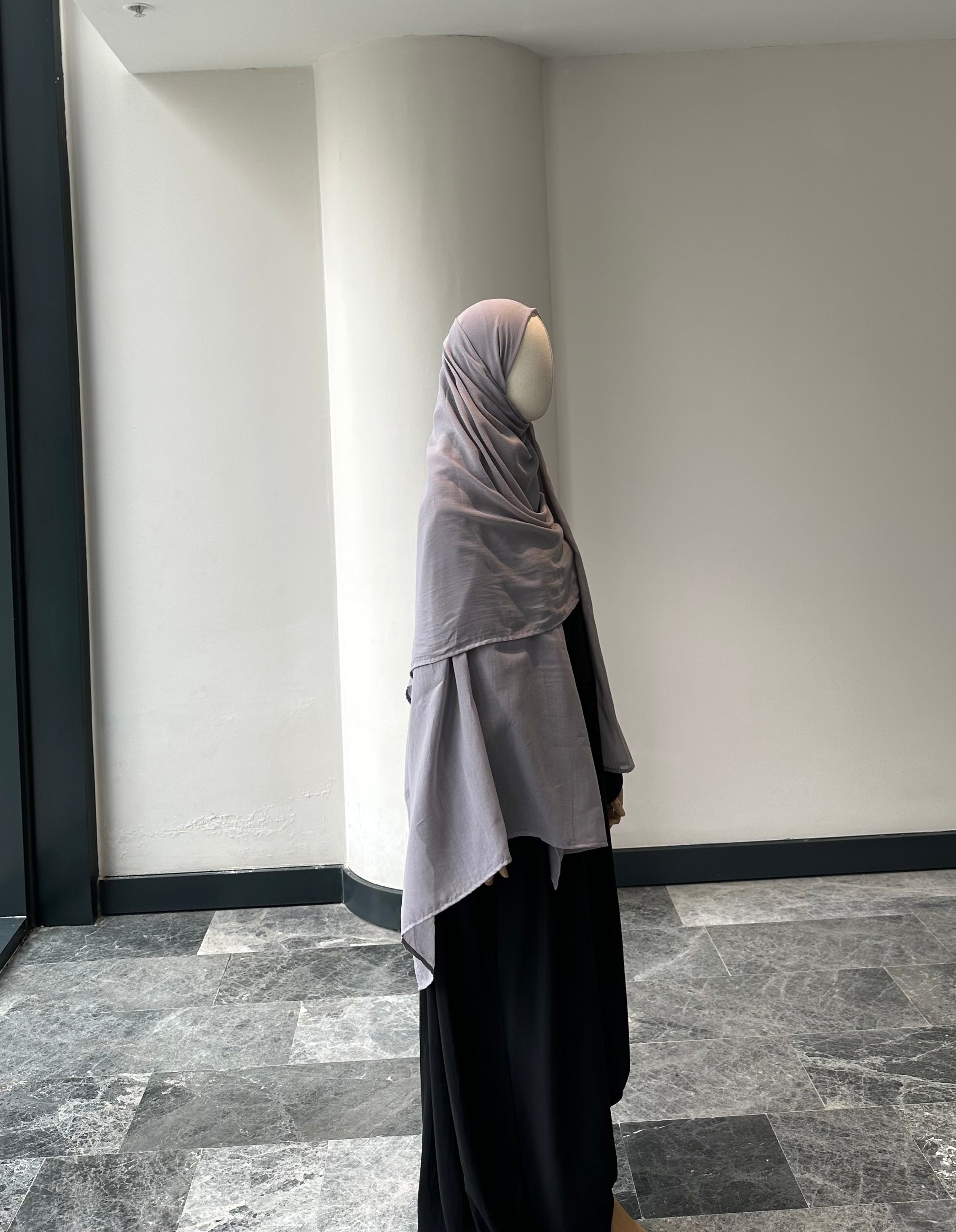 Saf pamuk şal - gri