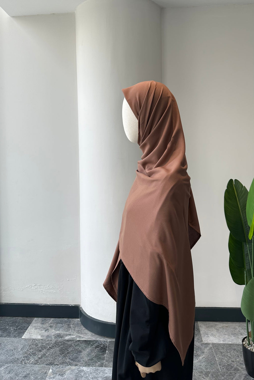 Bambu viskon eşarp -Kahve| 120 cm