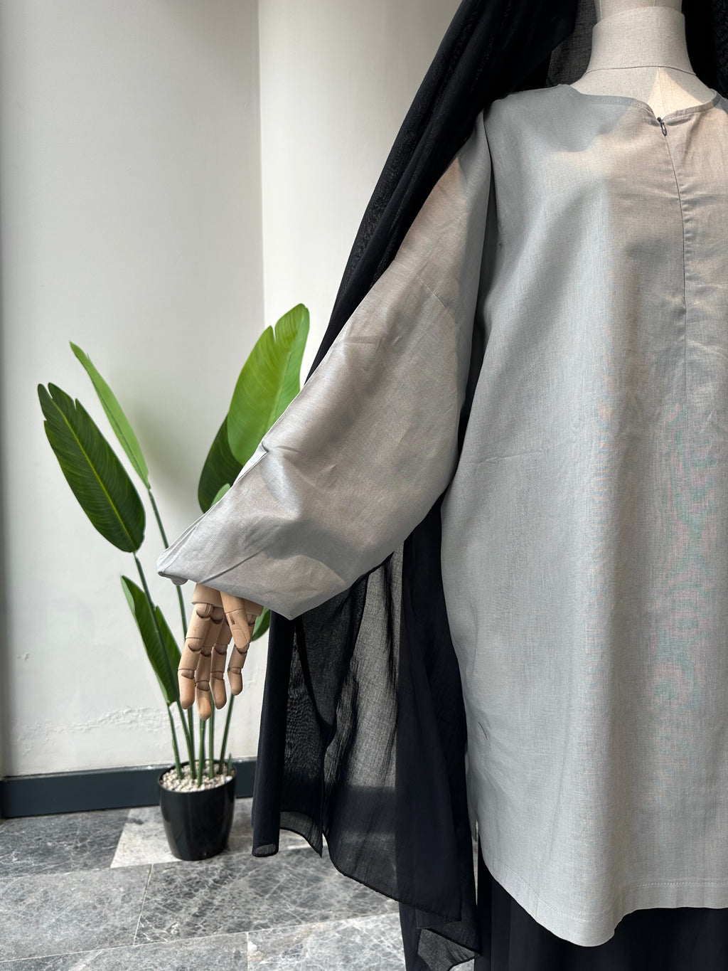 sade keten tunik - gri