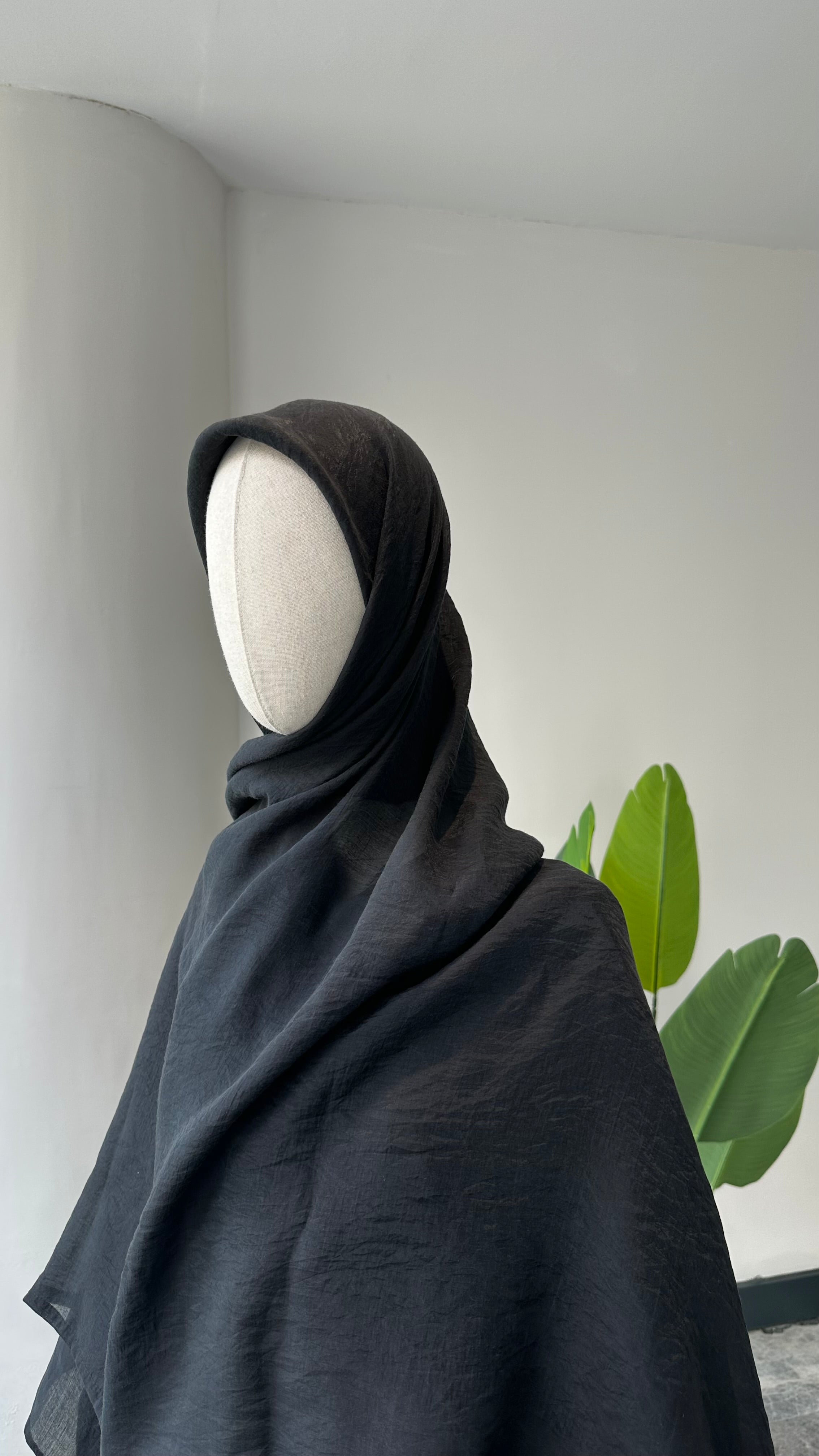 Premıum organze/eşarp-Siyah 140cm