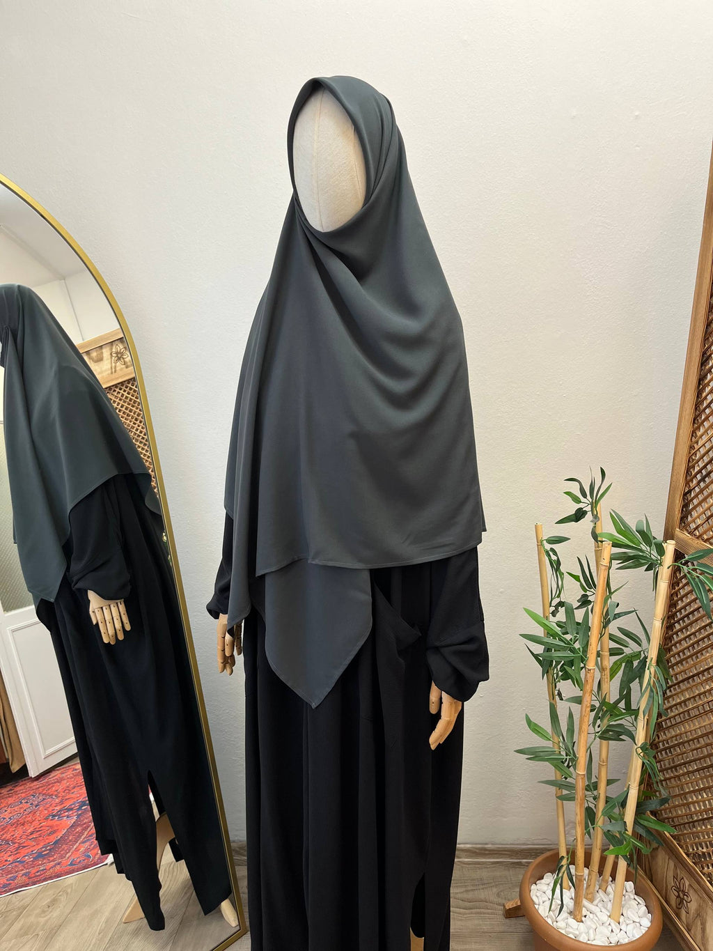 Bambu viskon eşarp -Antrasit | 120 cm