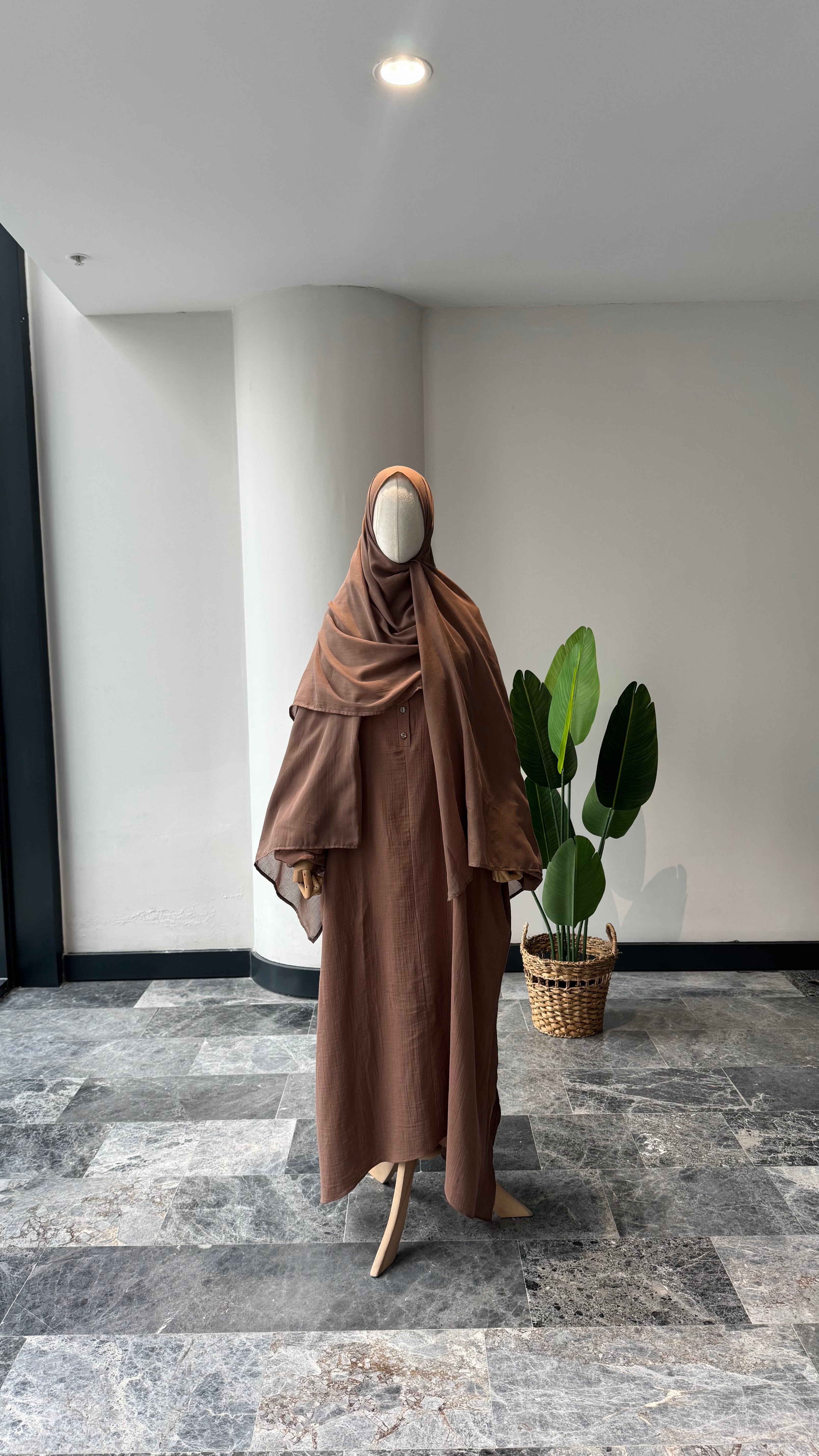 Mekka Müslin takım latte - etekli|düğmeli