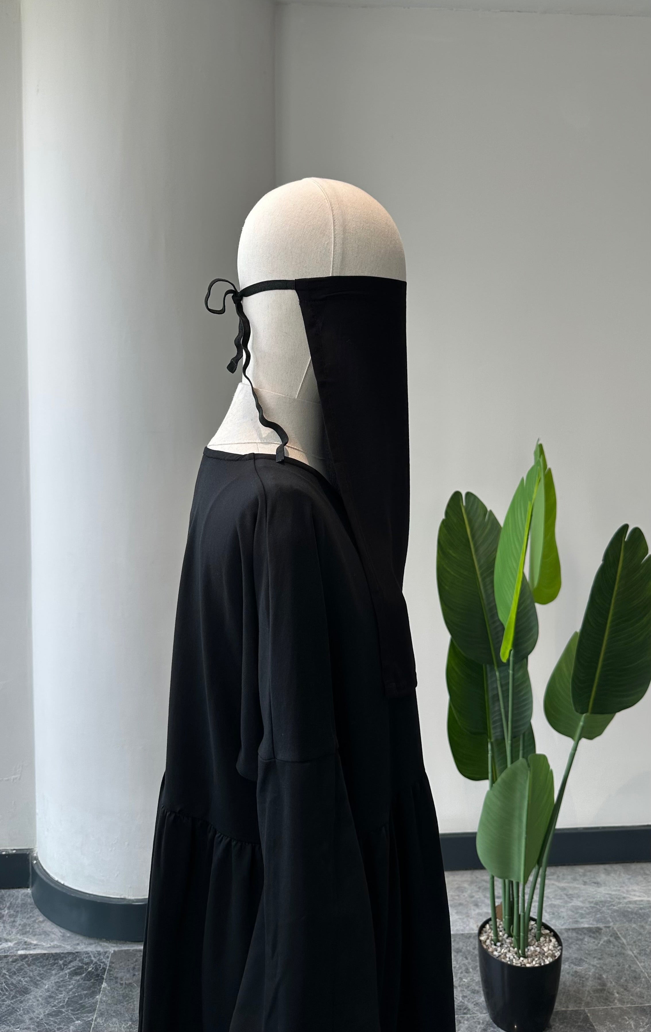 Bambu Viskon /ince dokuma/İç peçe  - Siyah