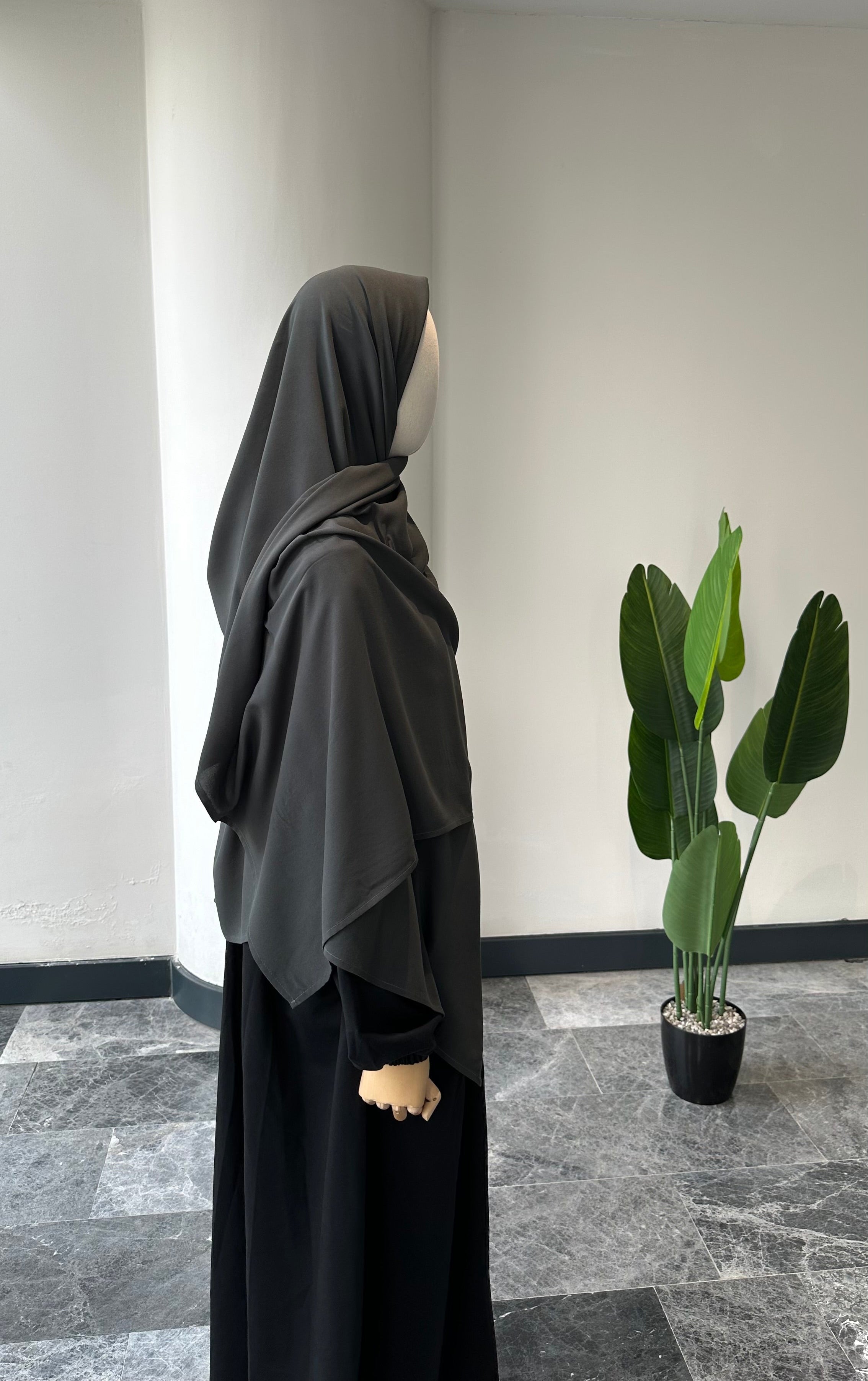 Bambu viskon eşarp -Füme | 140 cm