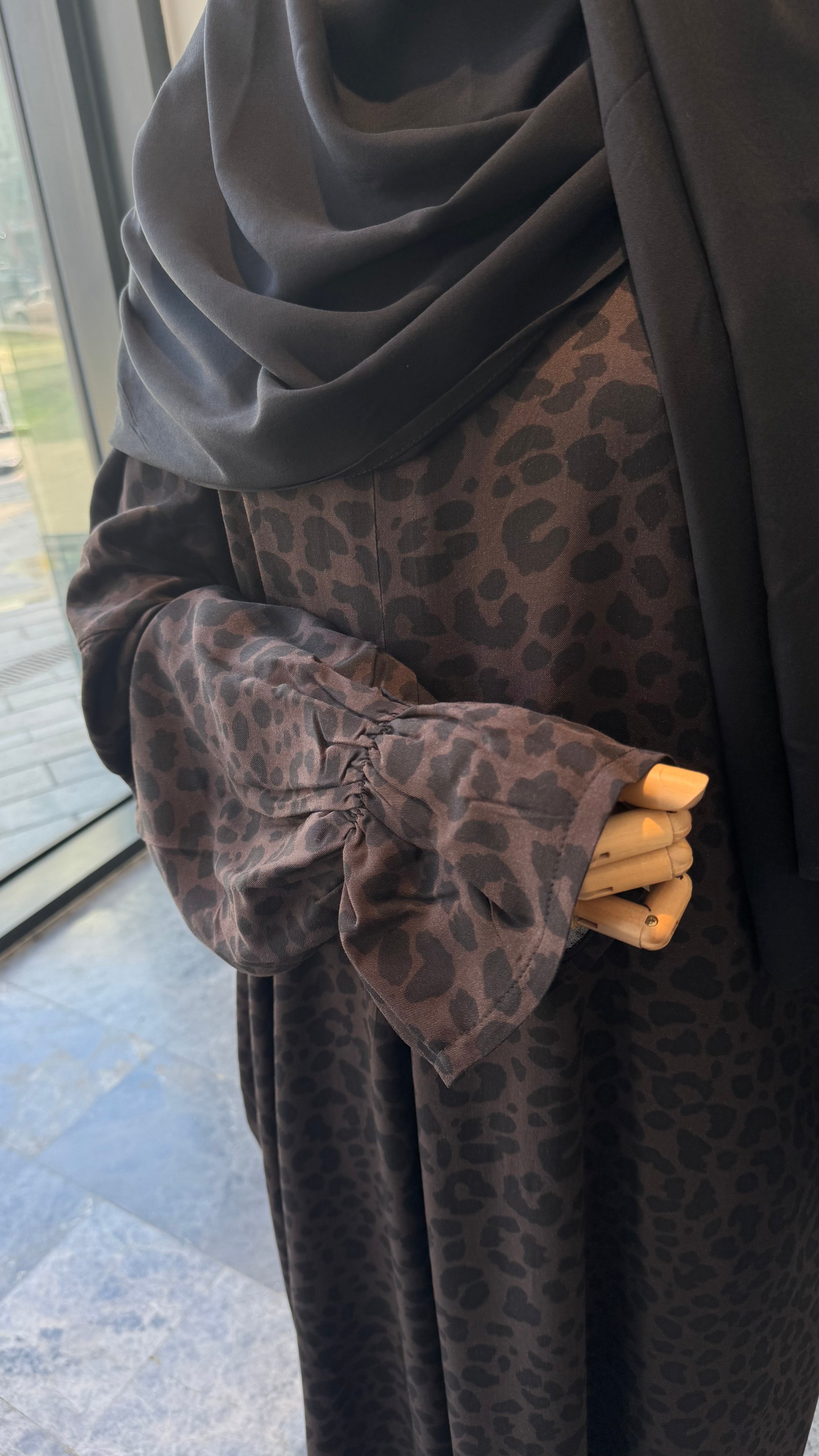 Bambu Viskon-Leopar Desenli /Namaz Elbisesi / Viskon şal