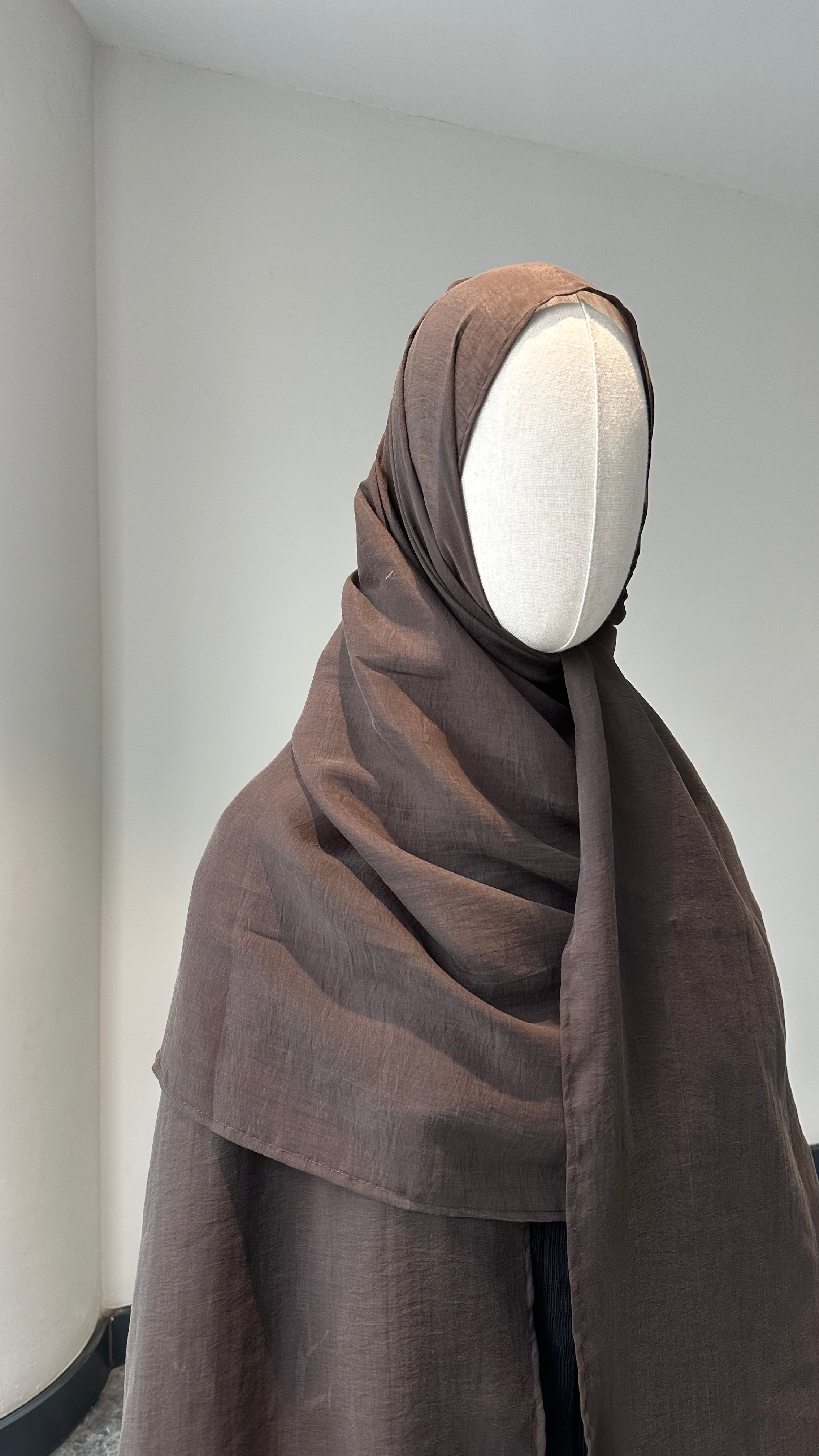 Premıum organze şal - kahve 3m+70 cm