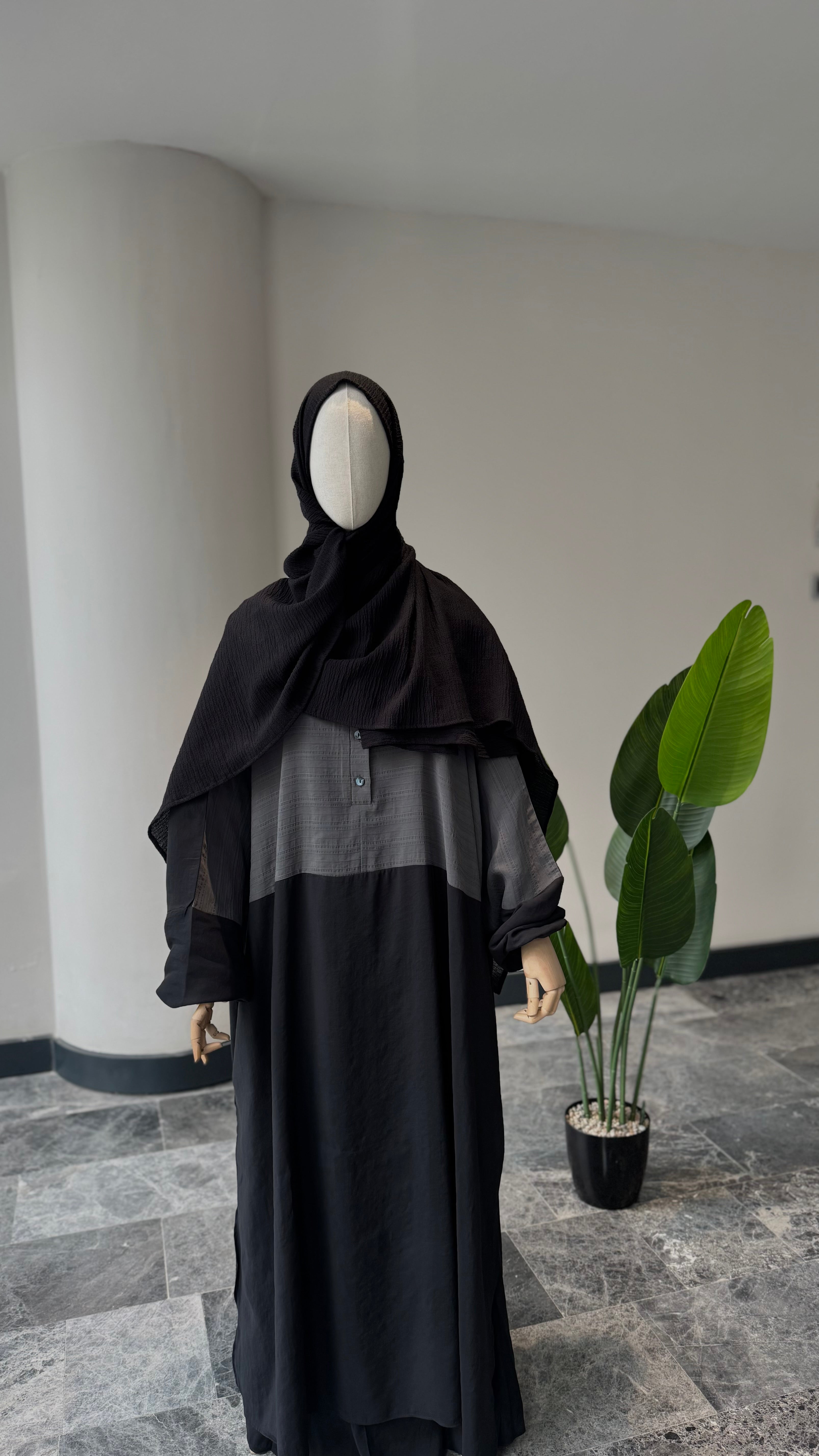 Hesna cilbab takımı -antrasit